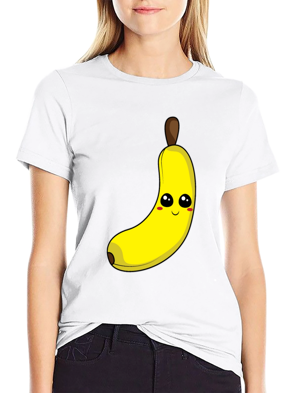 Funny Banana Cartoon Graphic Tee - Black Cotton T-Shirt