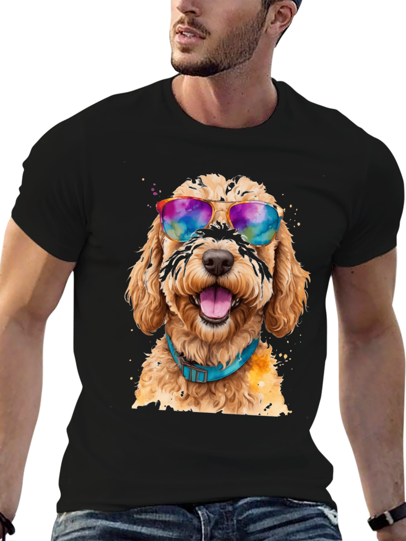 Dog with Sunglasses Graphic Tee - Cool Comfort