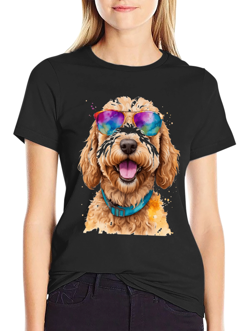 Dog with Sunglasses Graphic Tee - Cool Comfort