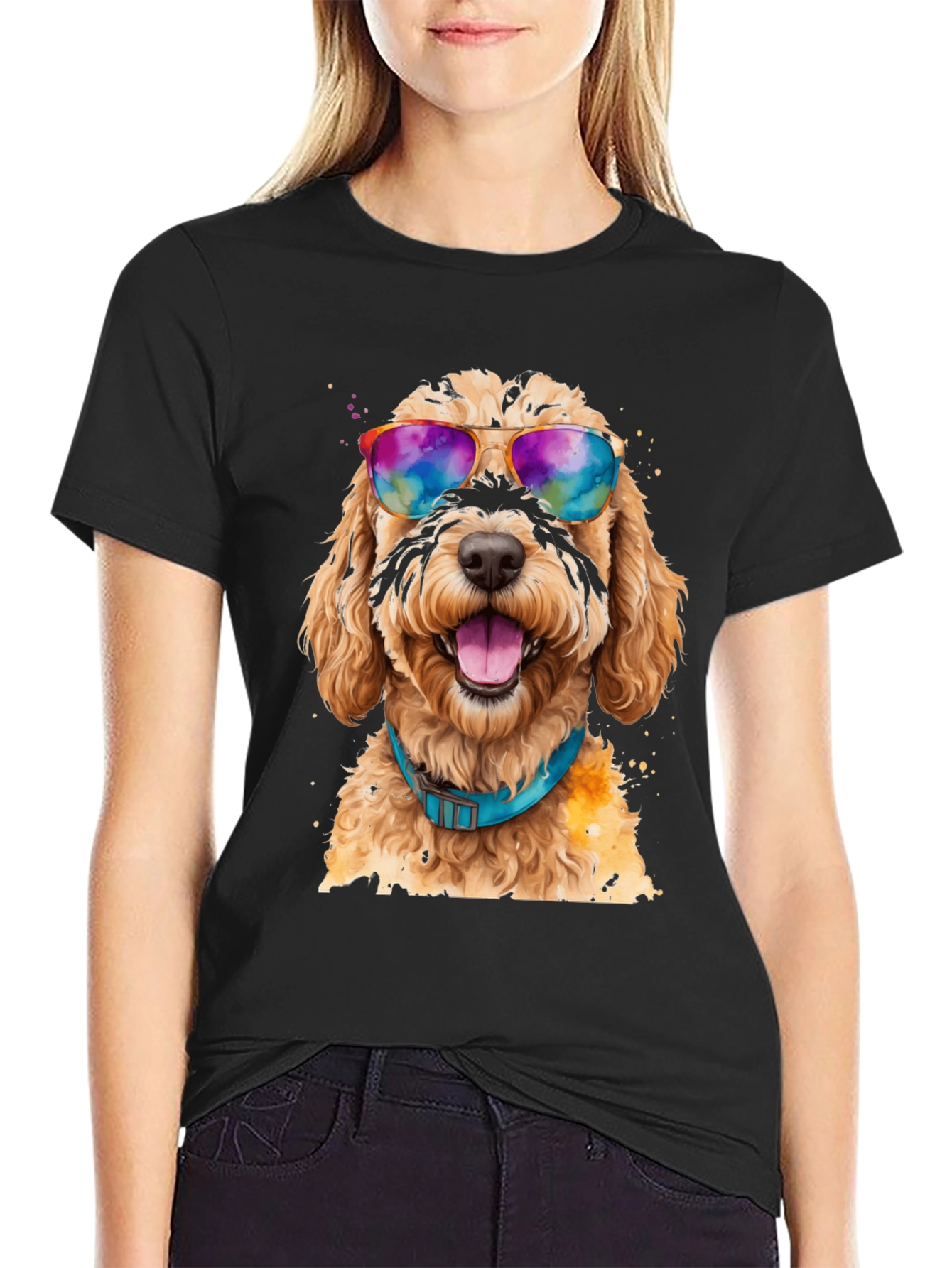 Dog with Sunglasses Graphic Tee - Cool Comfort