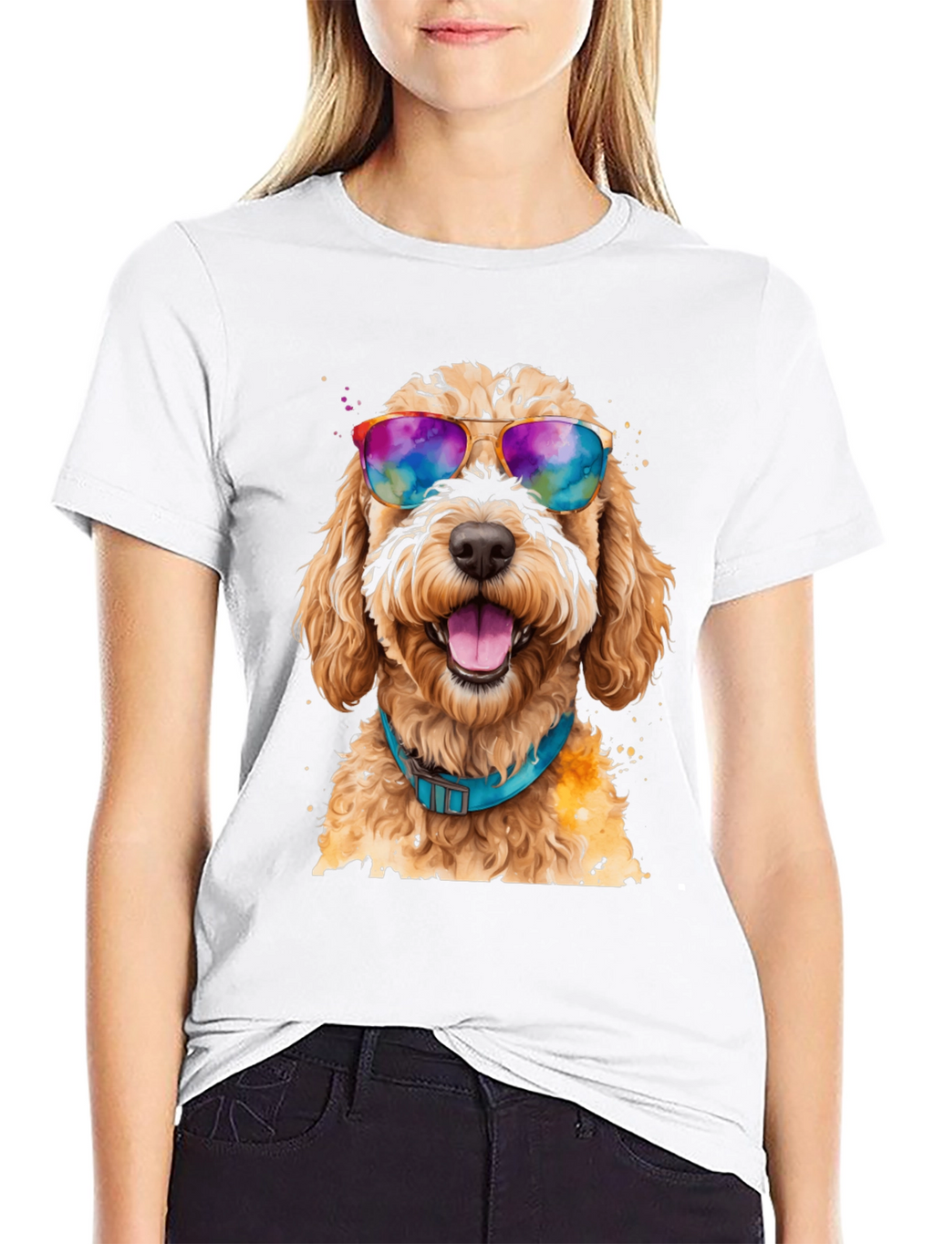 Dog with Sunglasses Graphic Tee - Cool Comfort