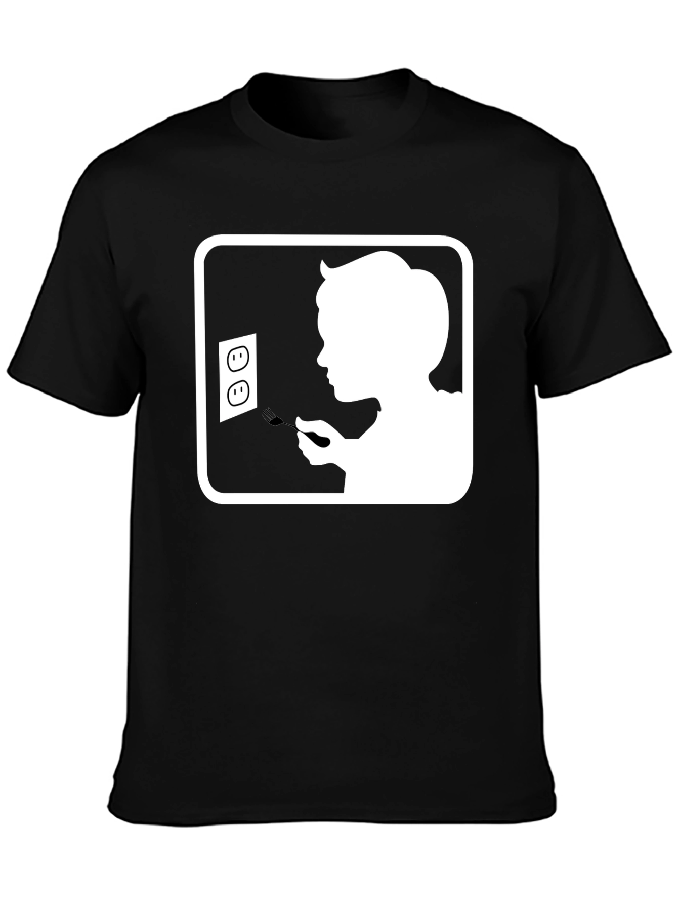 Humorous Black T-Shirt with Graphic Print