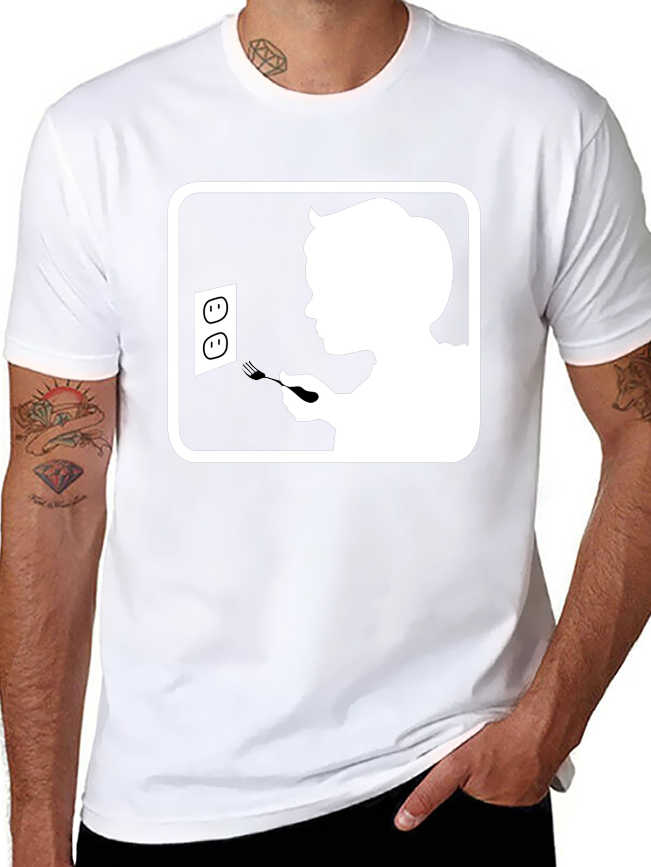 Humorous Black T-Shirt with Graphic Print