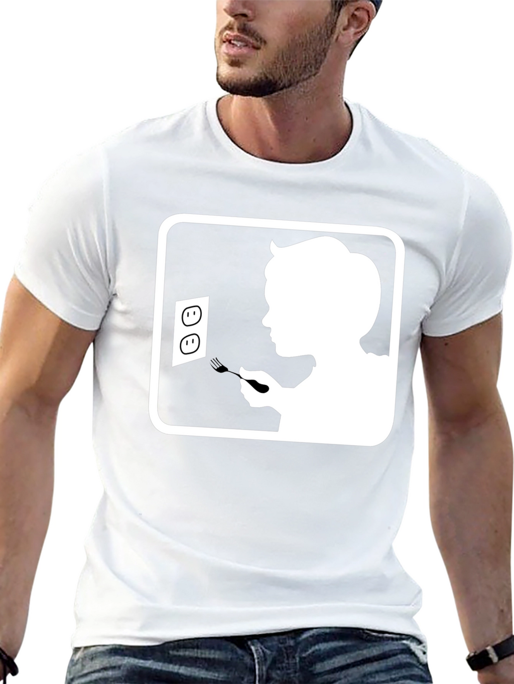 Humorous Black T-Shirt with Graphic Print