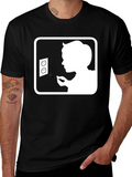 Humorous Black T-Shirt with Graphic Print