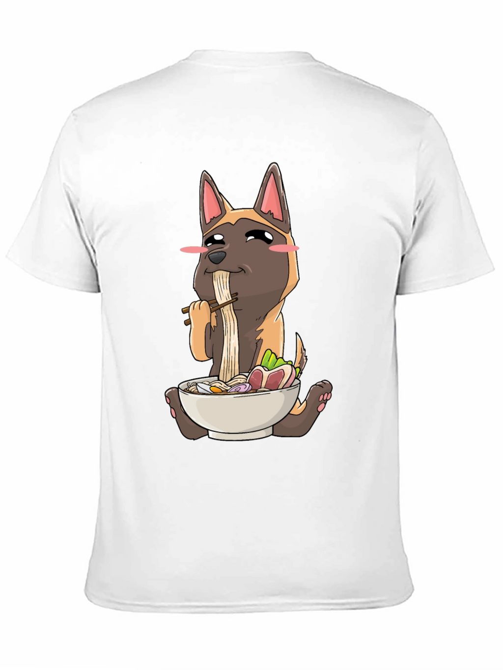 Dog Eating Ramen Graphic T-Shirt