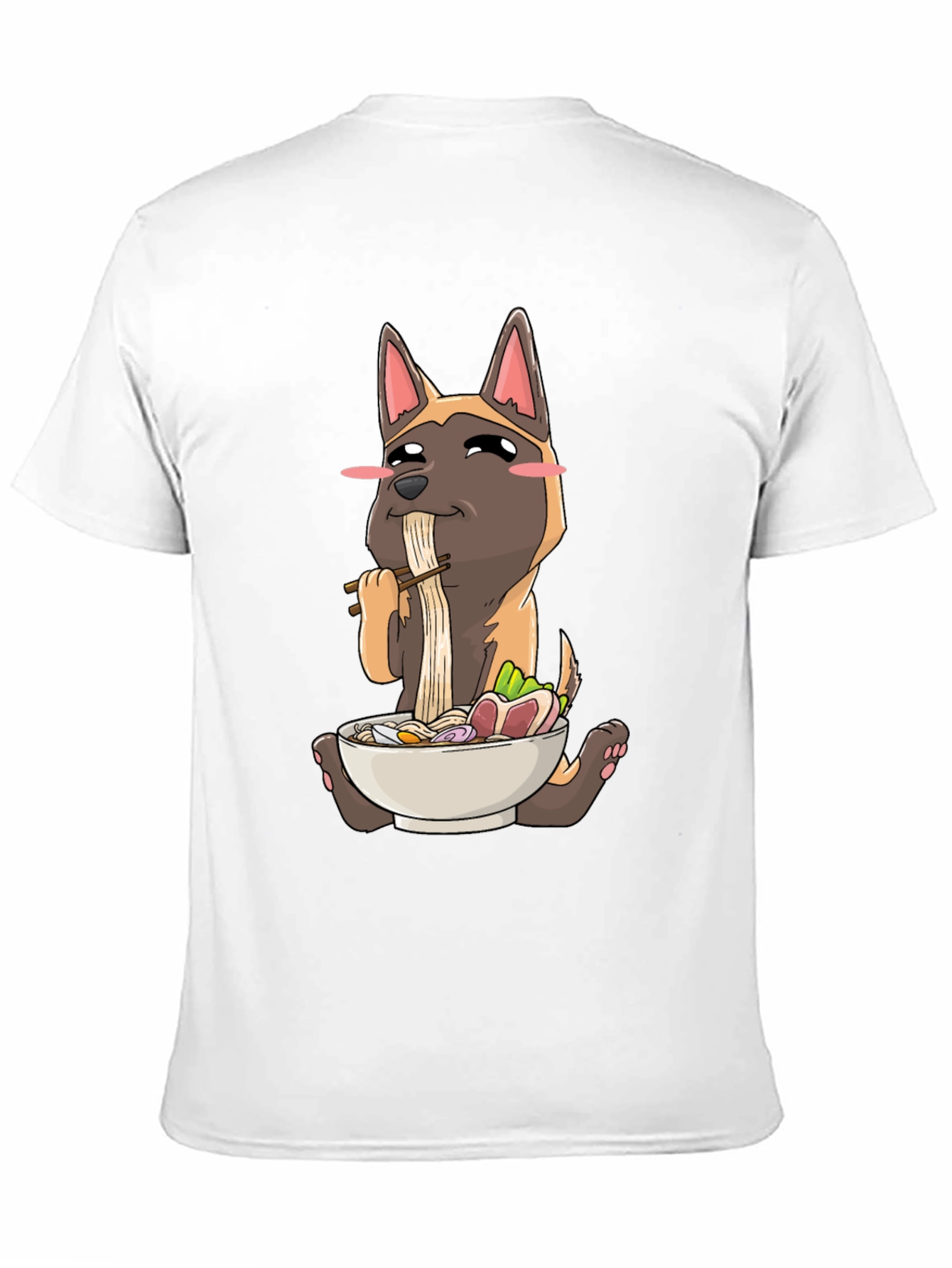 Dog Eating Ramen Graphic T-Shirt
