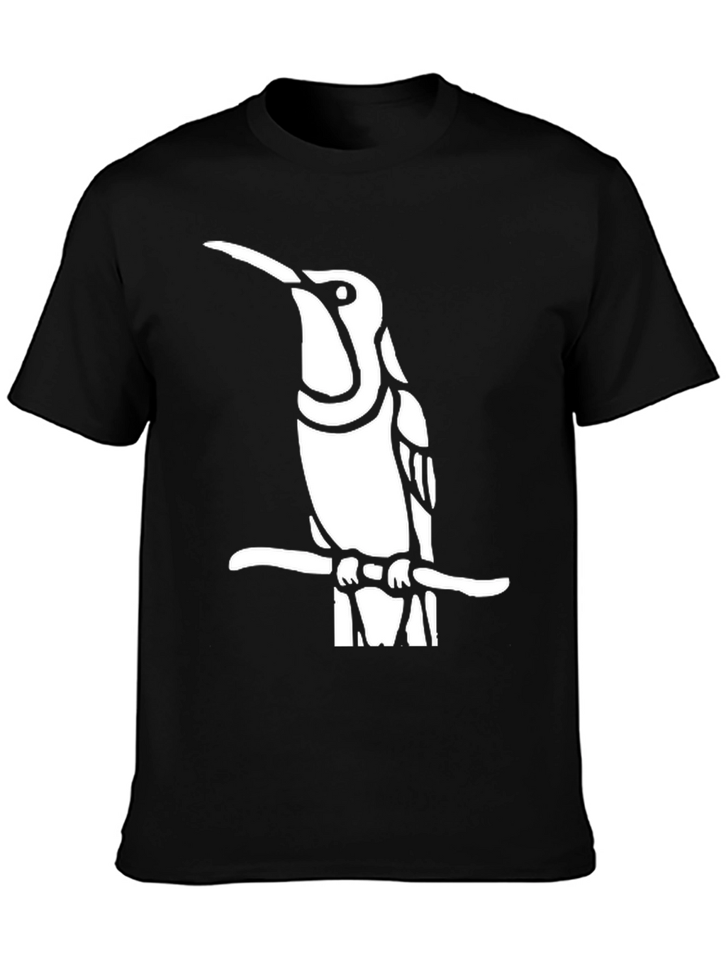 Hummingbird Graphic Tee - Black Cotton Shirt