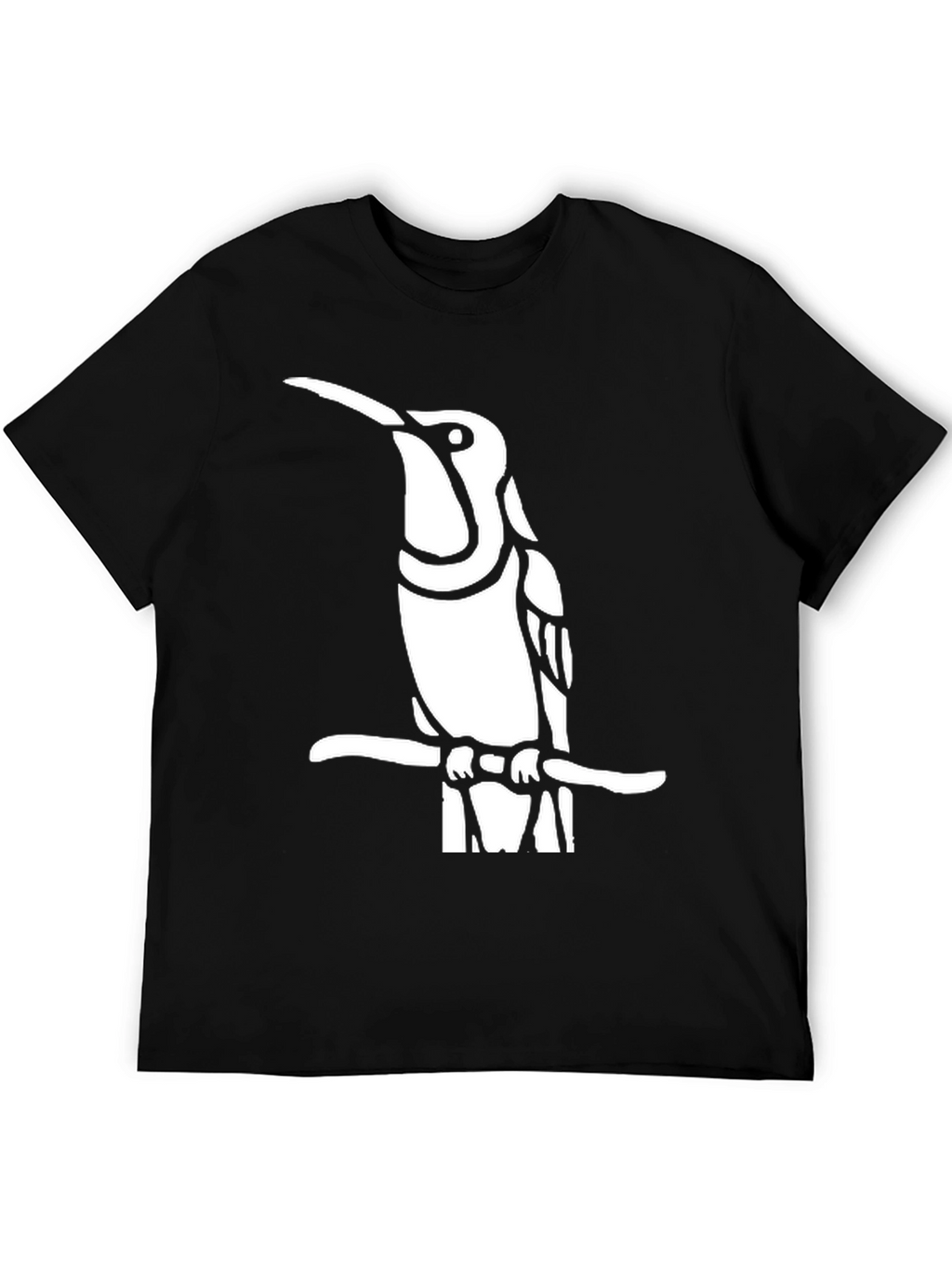 Hummingbird Graphic Tee - Black Cotton Shirt