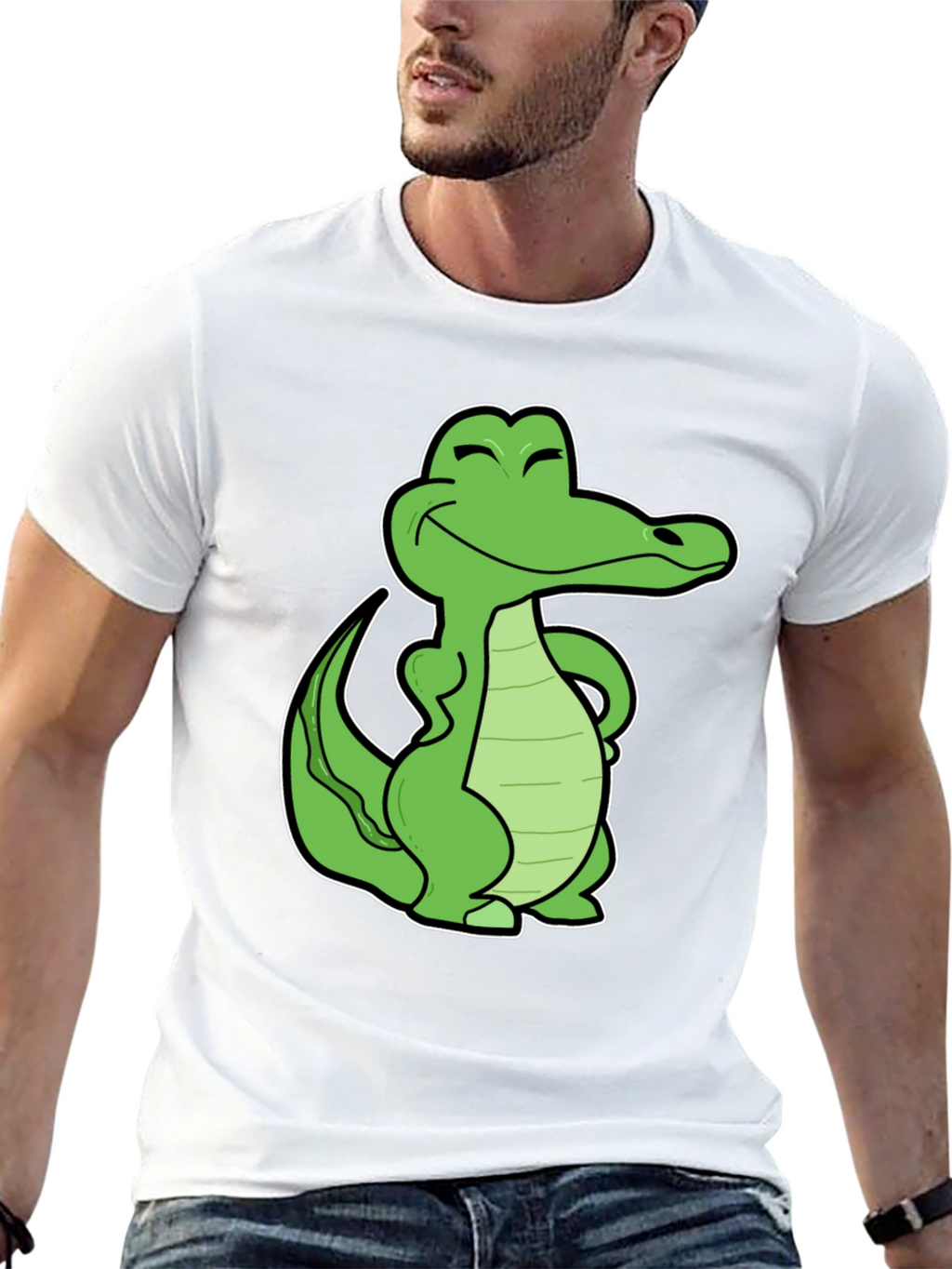 Cool Crocodile Graphic T-Shirt - Black