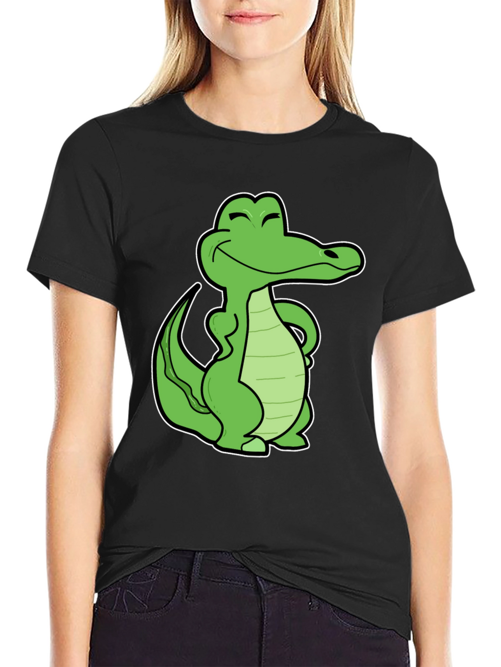 Cool Crocodile Graphic T-Shirt - Black