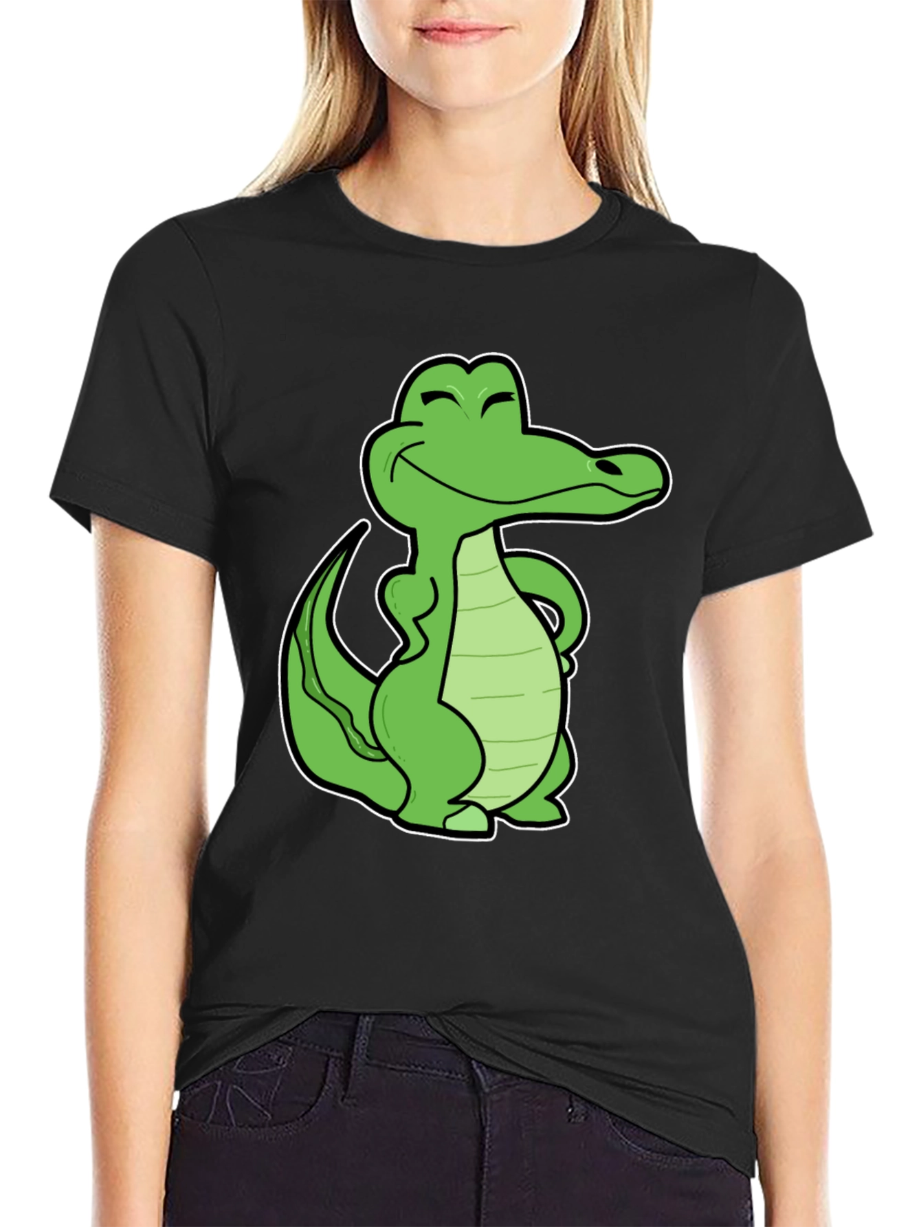 Cool Crocodile Graphic T-Shirt - Black