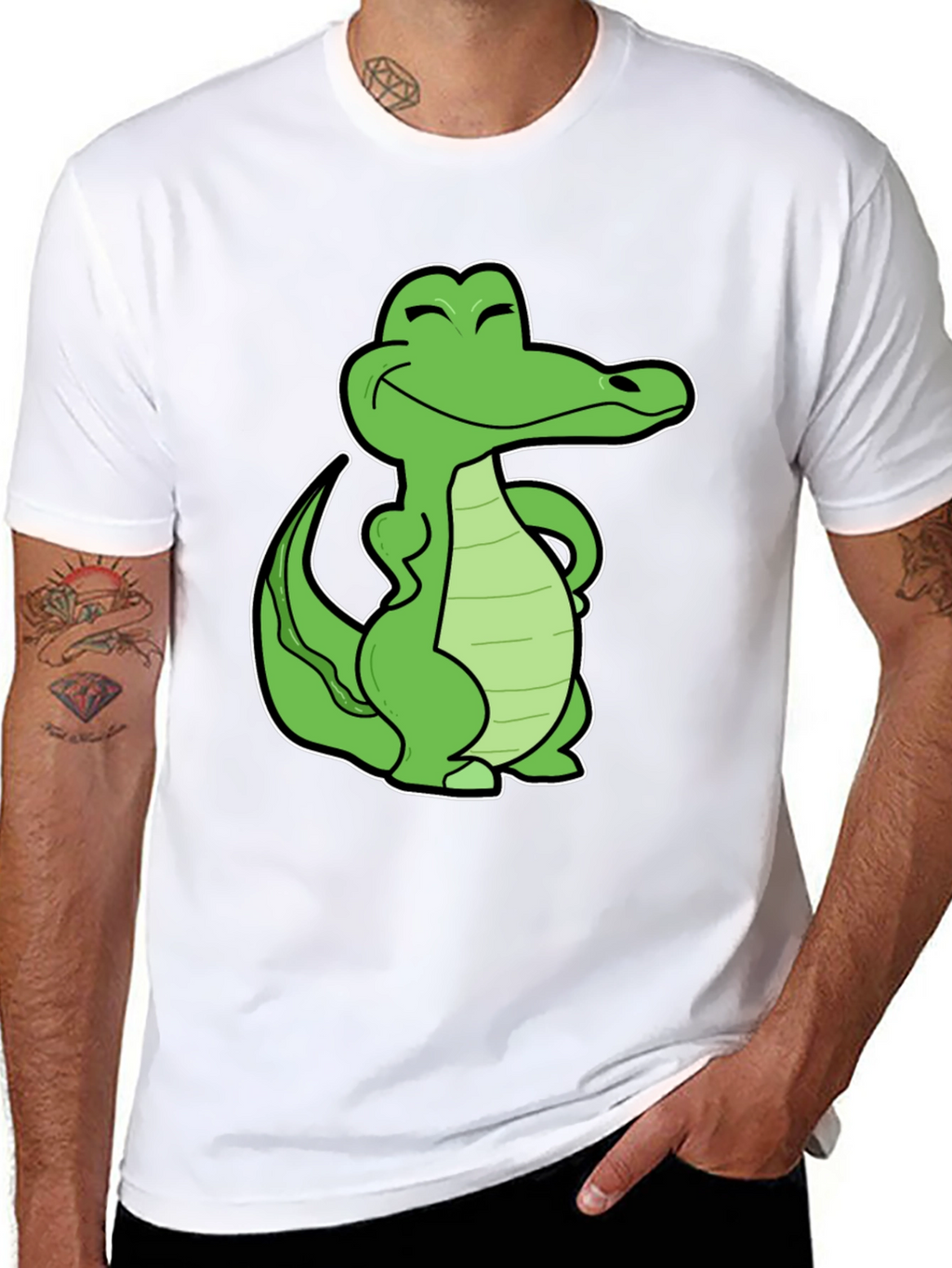 Cool Crocodile Graphic T-Shirt - Black