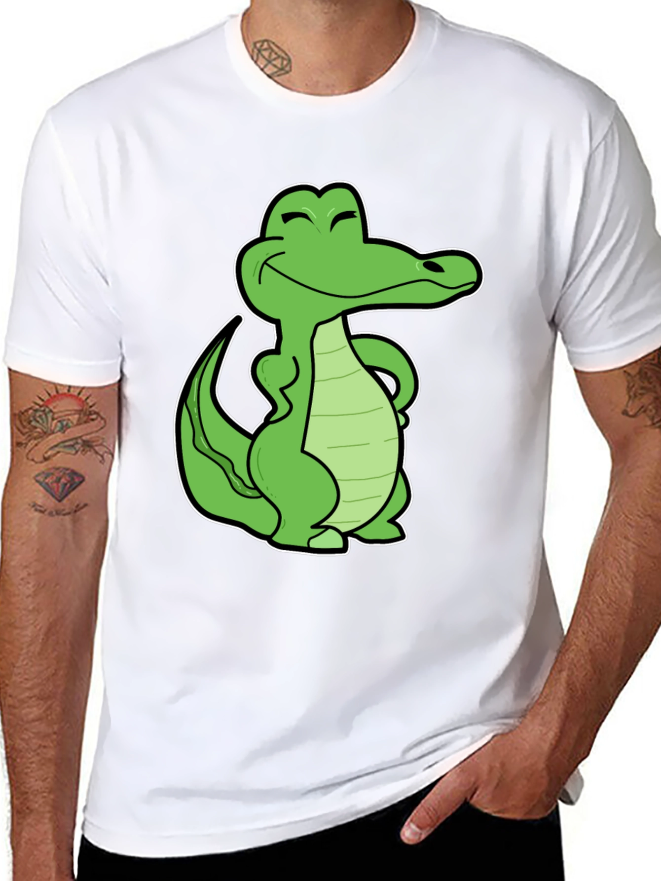 Cool Crocodile Graphic T-Shirt - Black