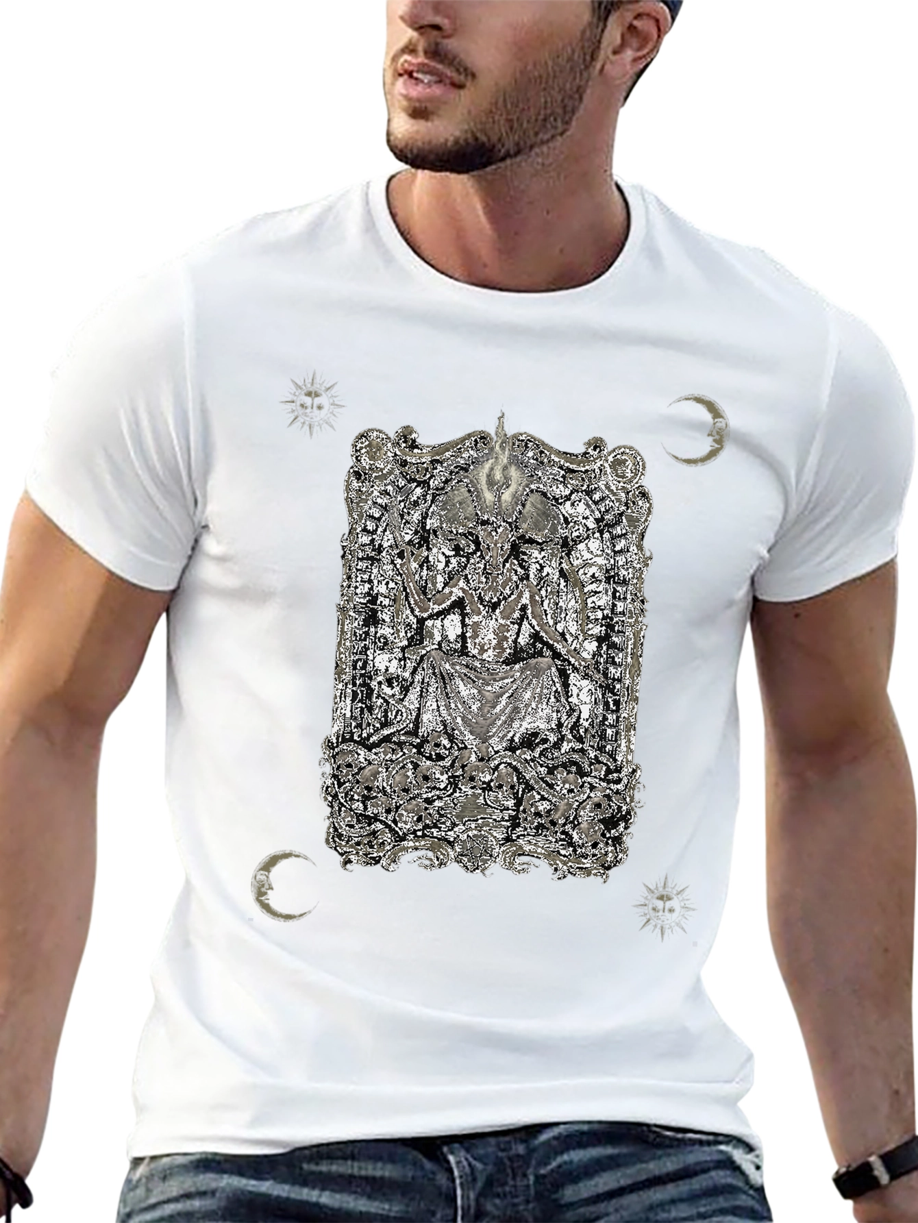 Occult Baphomet Graphic Tee - Black