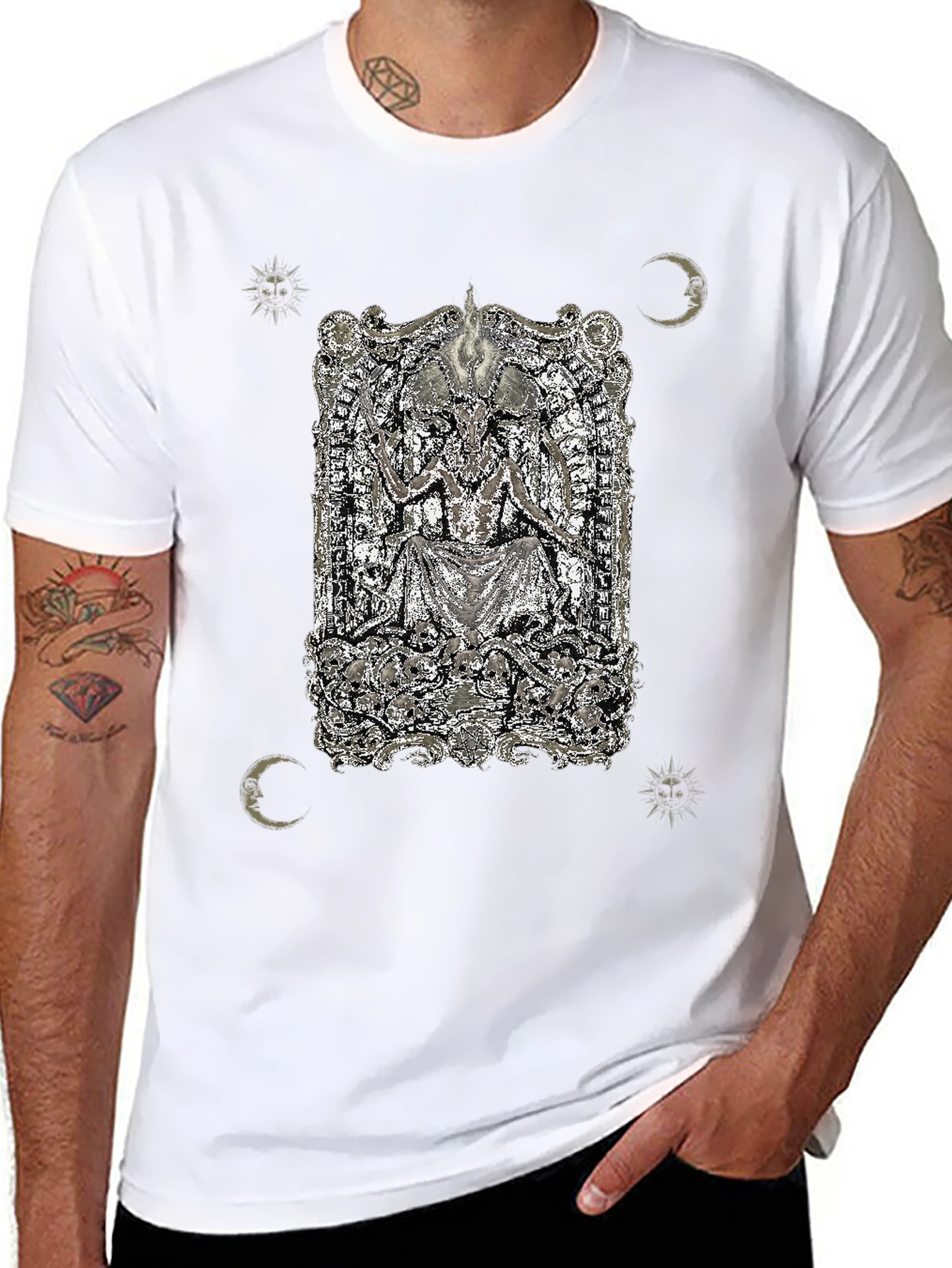 Occult Baphomet Graphic Tee - Black