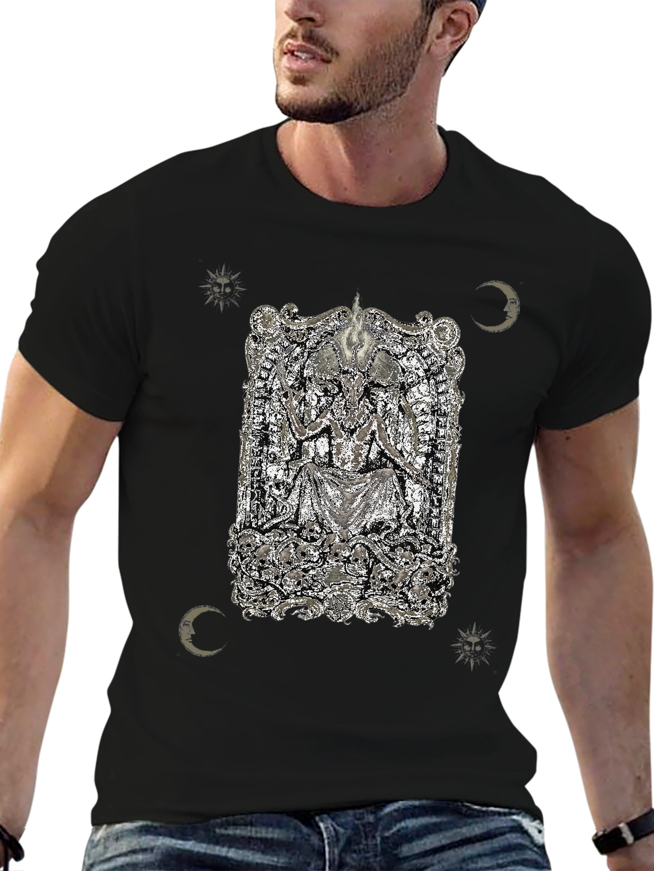 Occult Baphomet Graphic Tee - Black