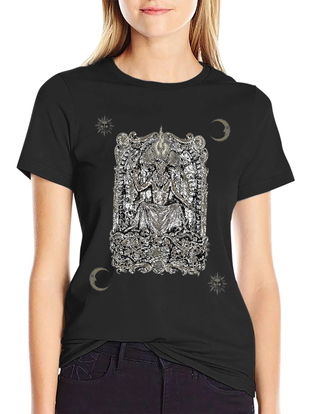 Occult Baphomet Graphic Tee - Black