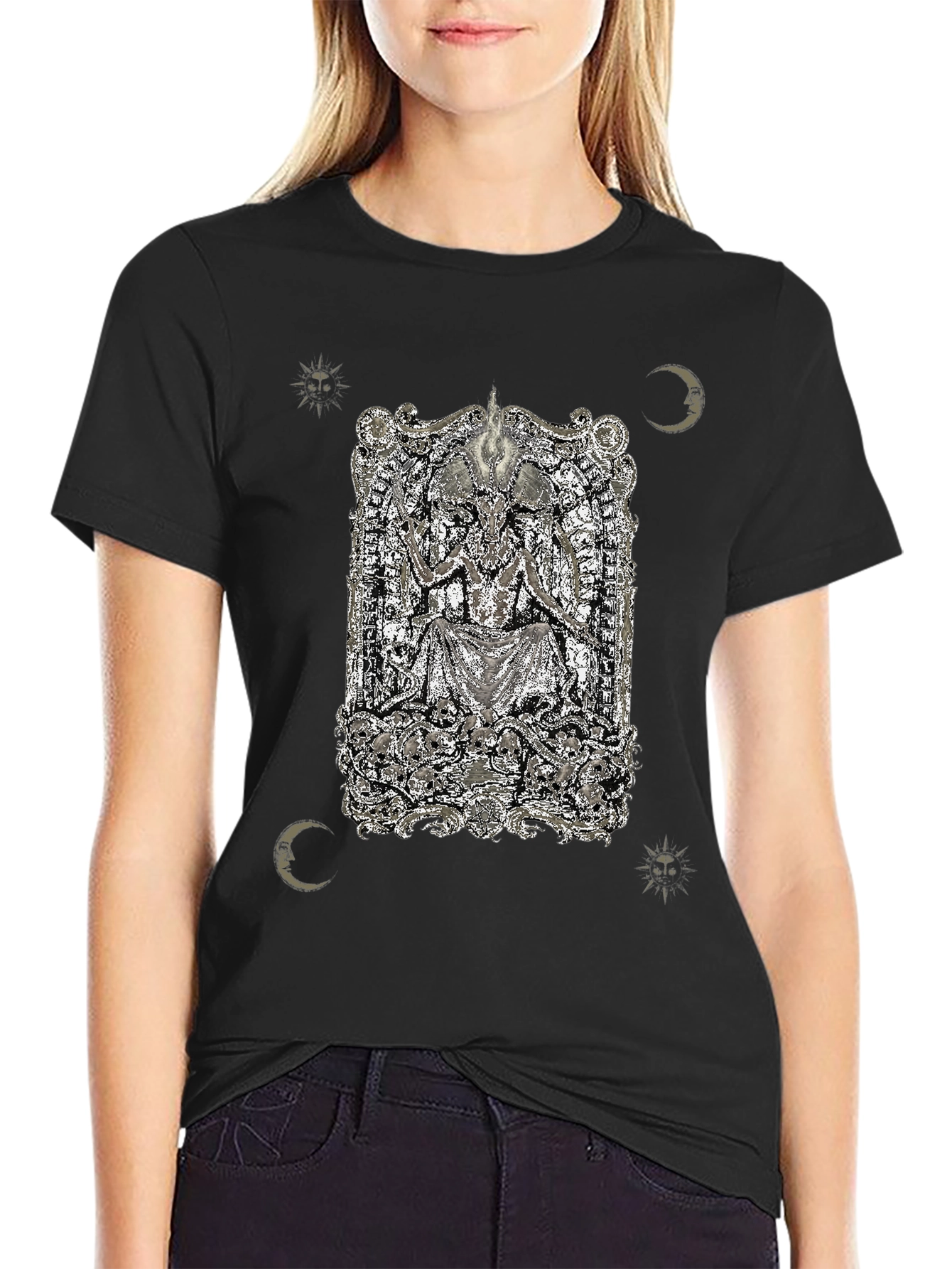 Occult Baphomet Graphic Tee - Black