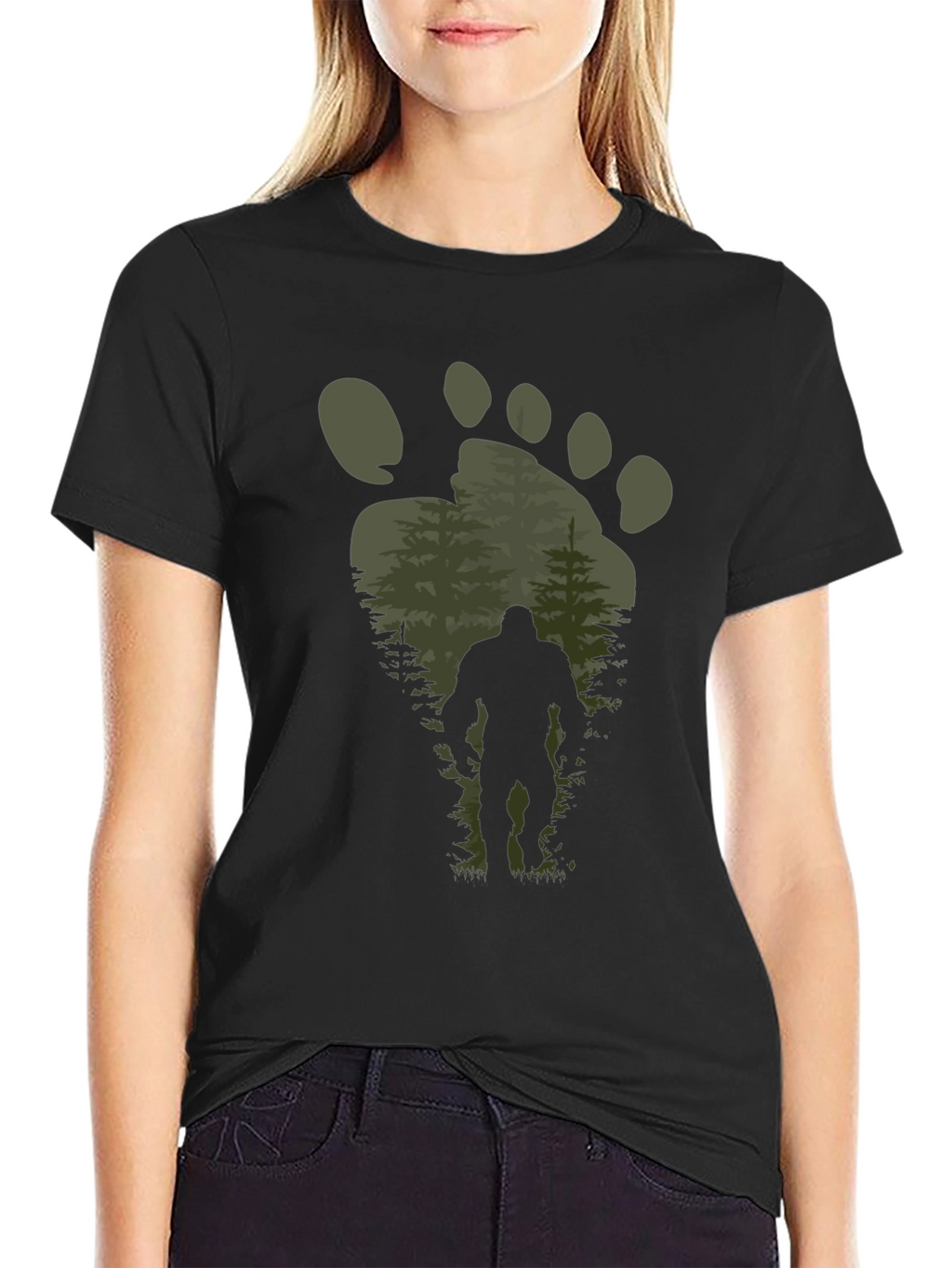 Bigfoot Footprint Graphic Tee - Black