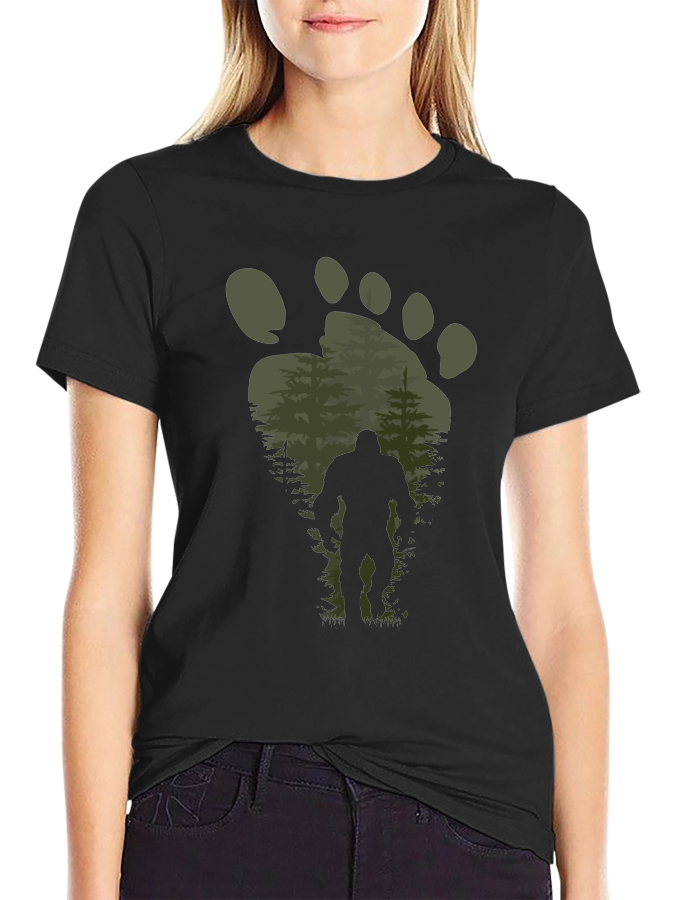 Bigfoot Footprint Graphic Tee - Black