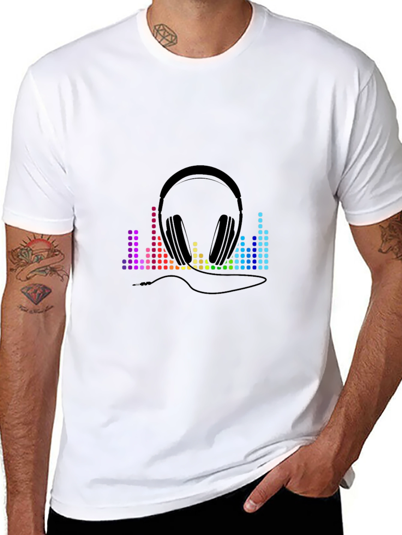 Music Lover Tee: Headphones & Equalizer