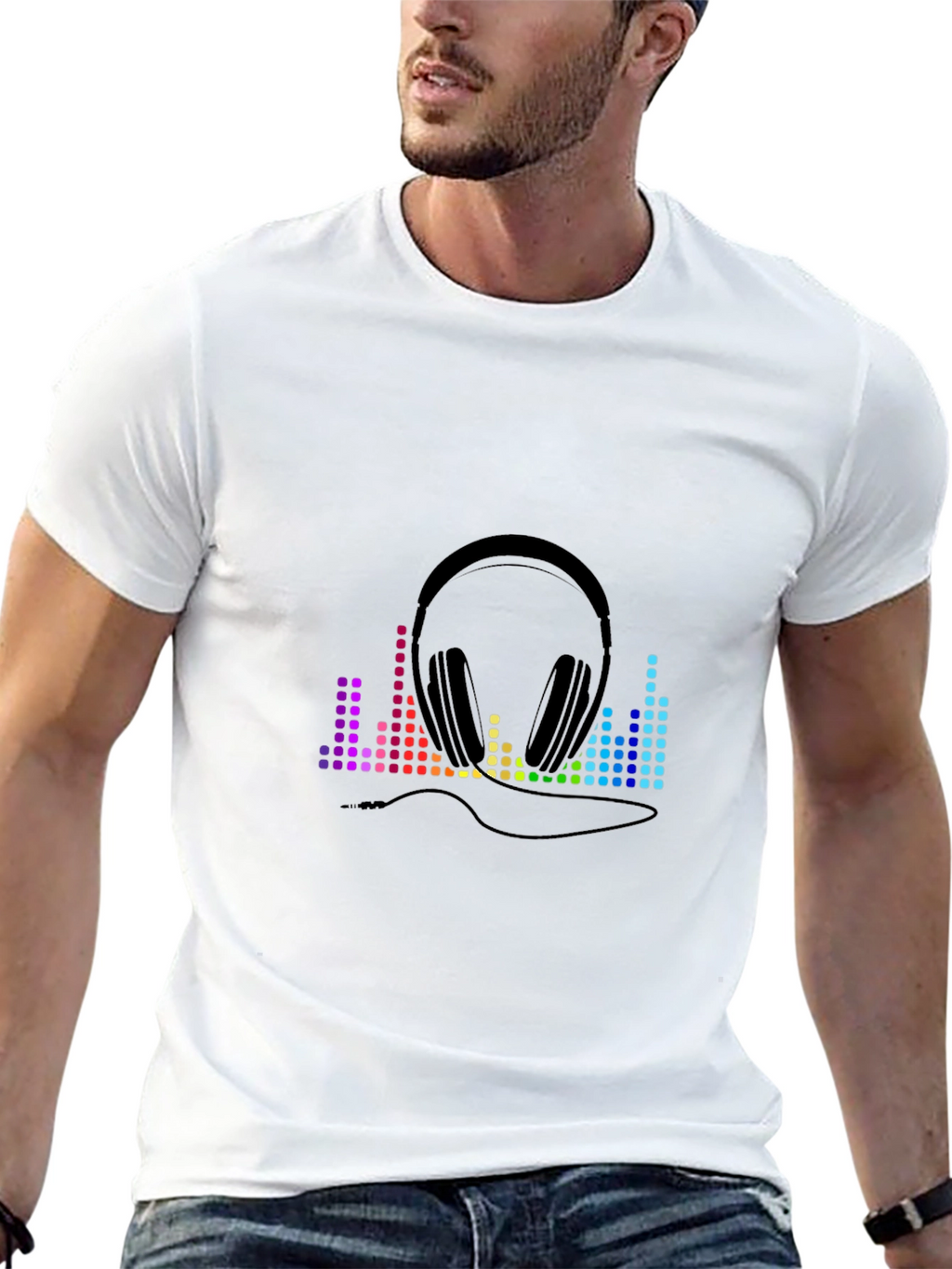Music Lover Tee: Headphones & Equalizer