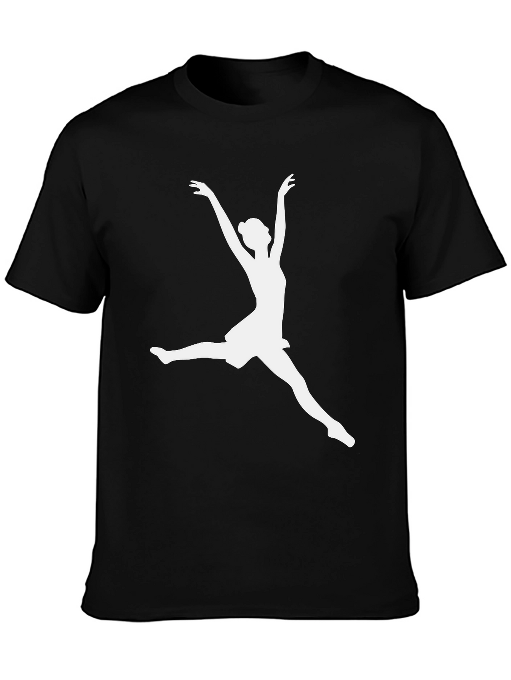 Dancer Silhouette Graphic Tee - Black Cotton Casual Shirt