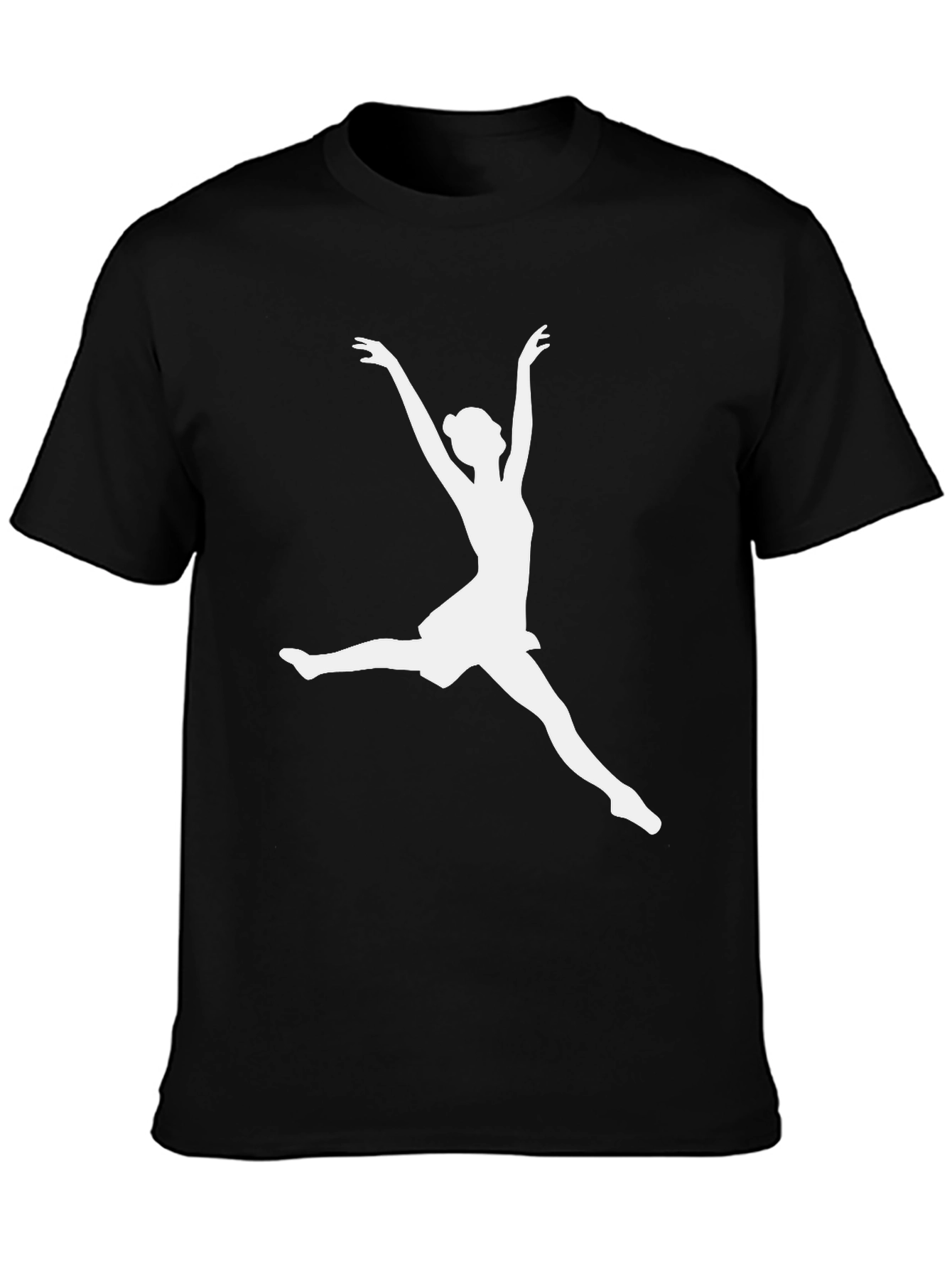 Dancer Silhouette Graphic Tee - Black Cotton Casual Shirt