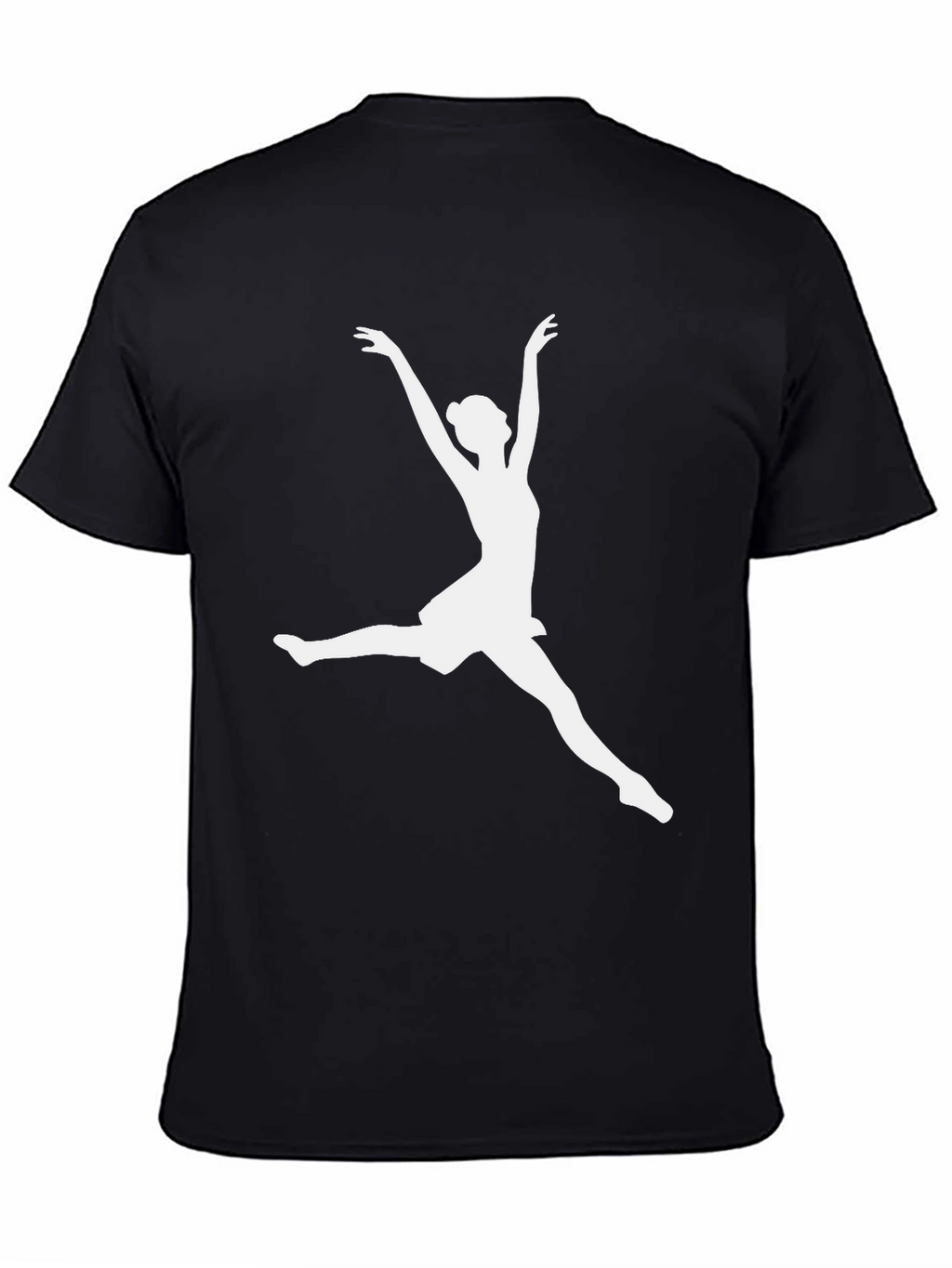 Dancer Silhouette Graphic Tee - Black Cotton Casual Shirt