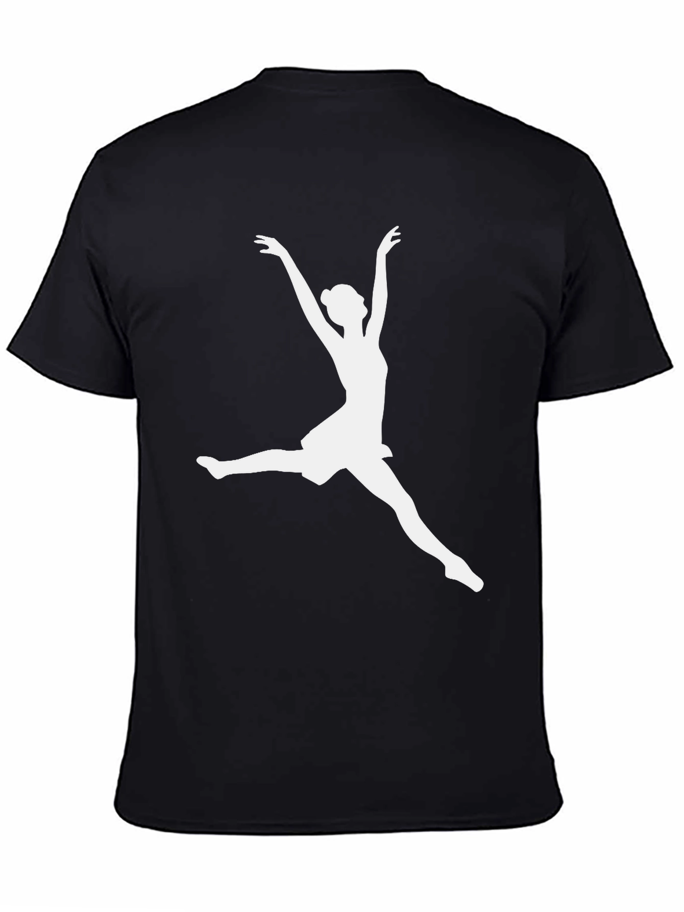 Dancer Silhouette Graphic Tee - Black Cotton Casual Shirt
