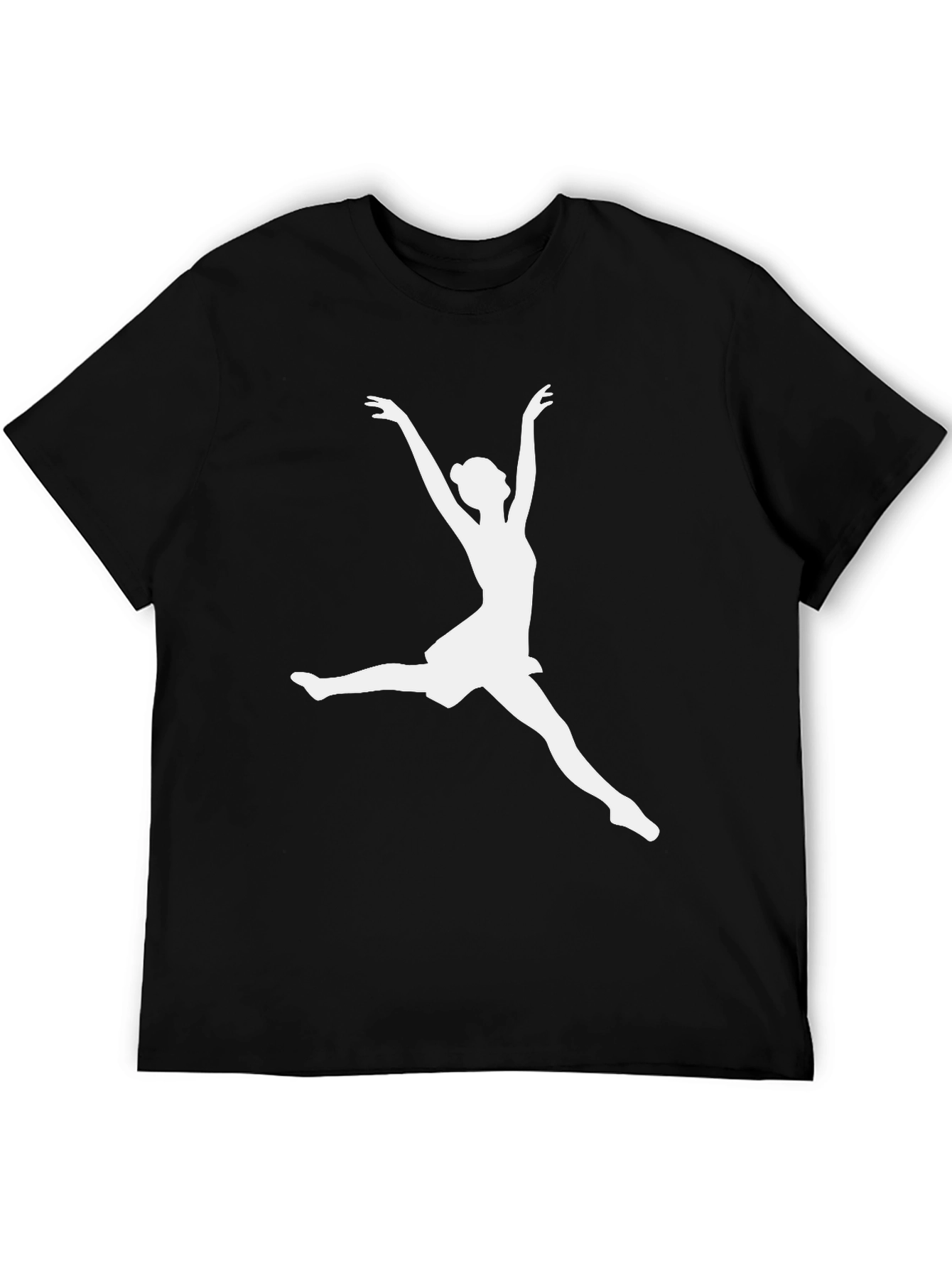Dancer Silhouette Graphic Tee - Black Cotton Casual Shirt