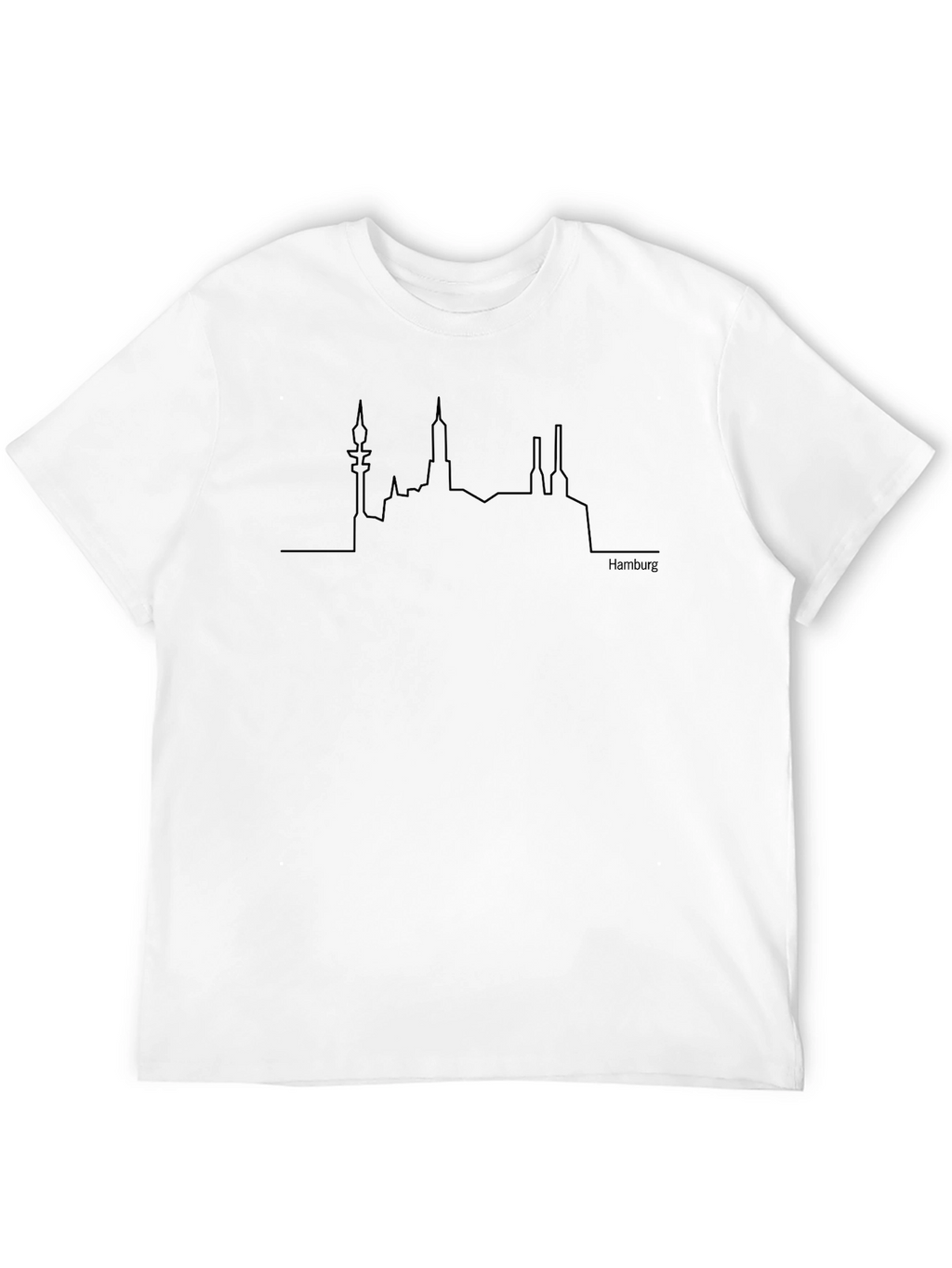 Hamburg Skyline Graphic Black T-Shirt