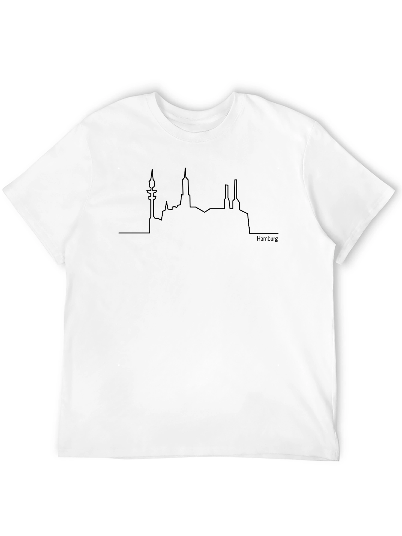 Hamburg Skyline Graphic Black T-Shirt