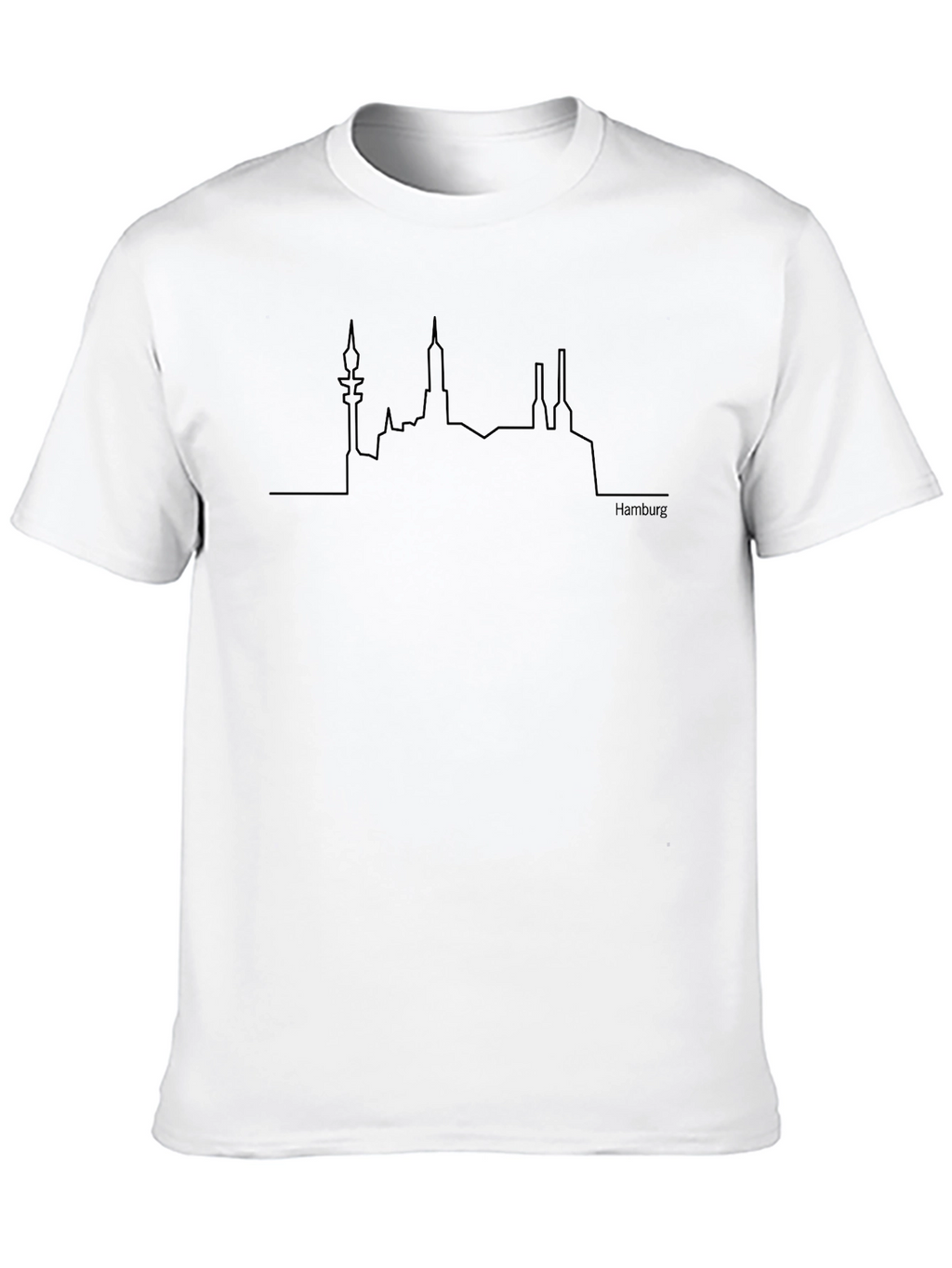 Hamburg Skyline Graphic Black T-Shirt