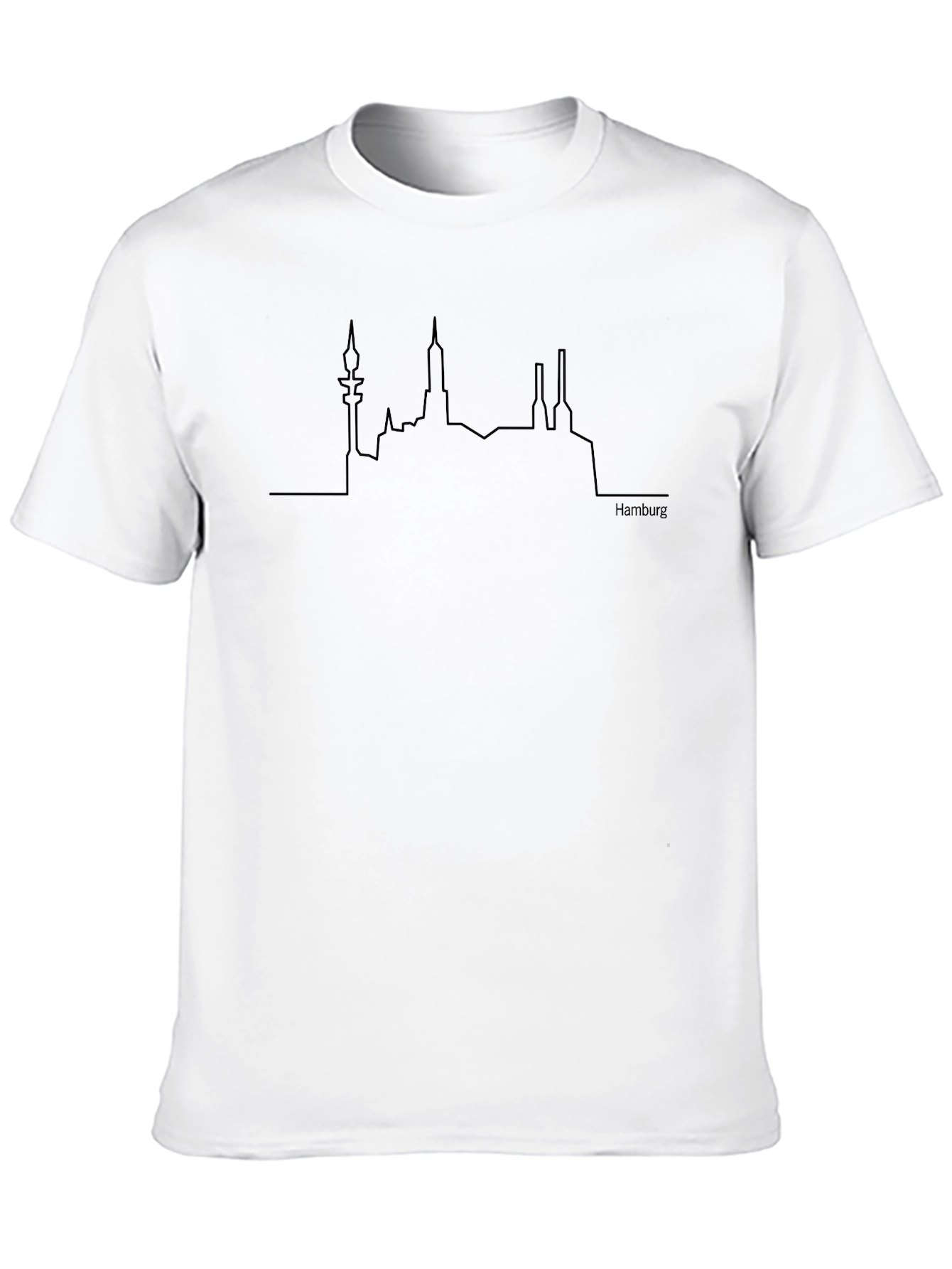 Hamburg Skyline Graphic Black T-Shirt