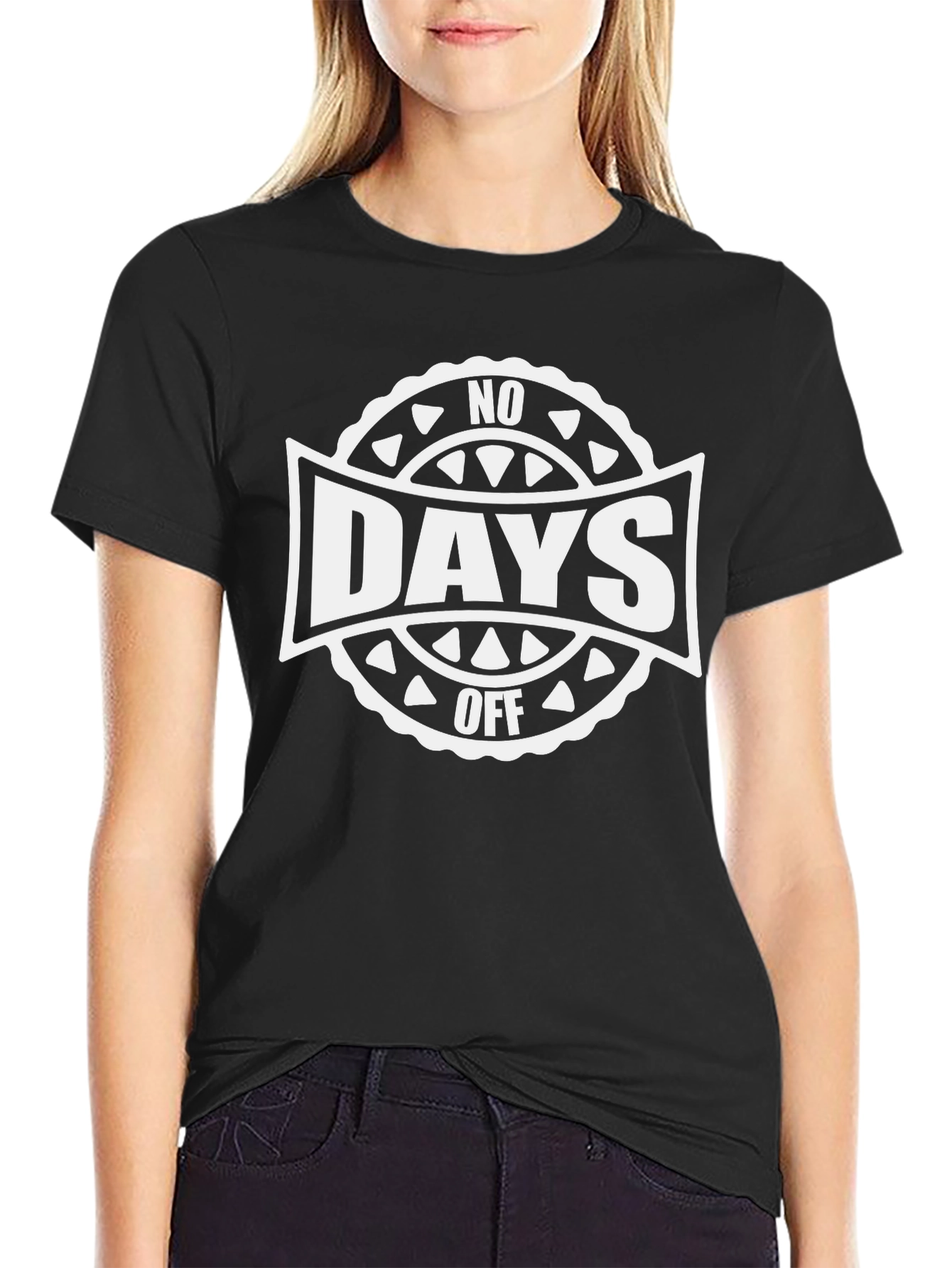 No Days Off Black Graphic Tee