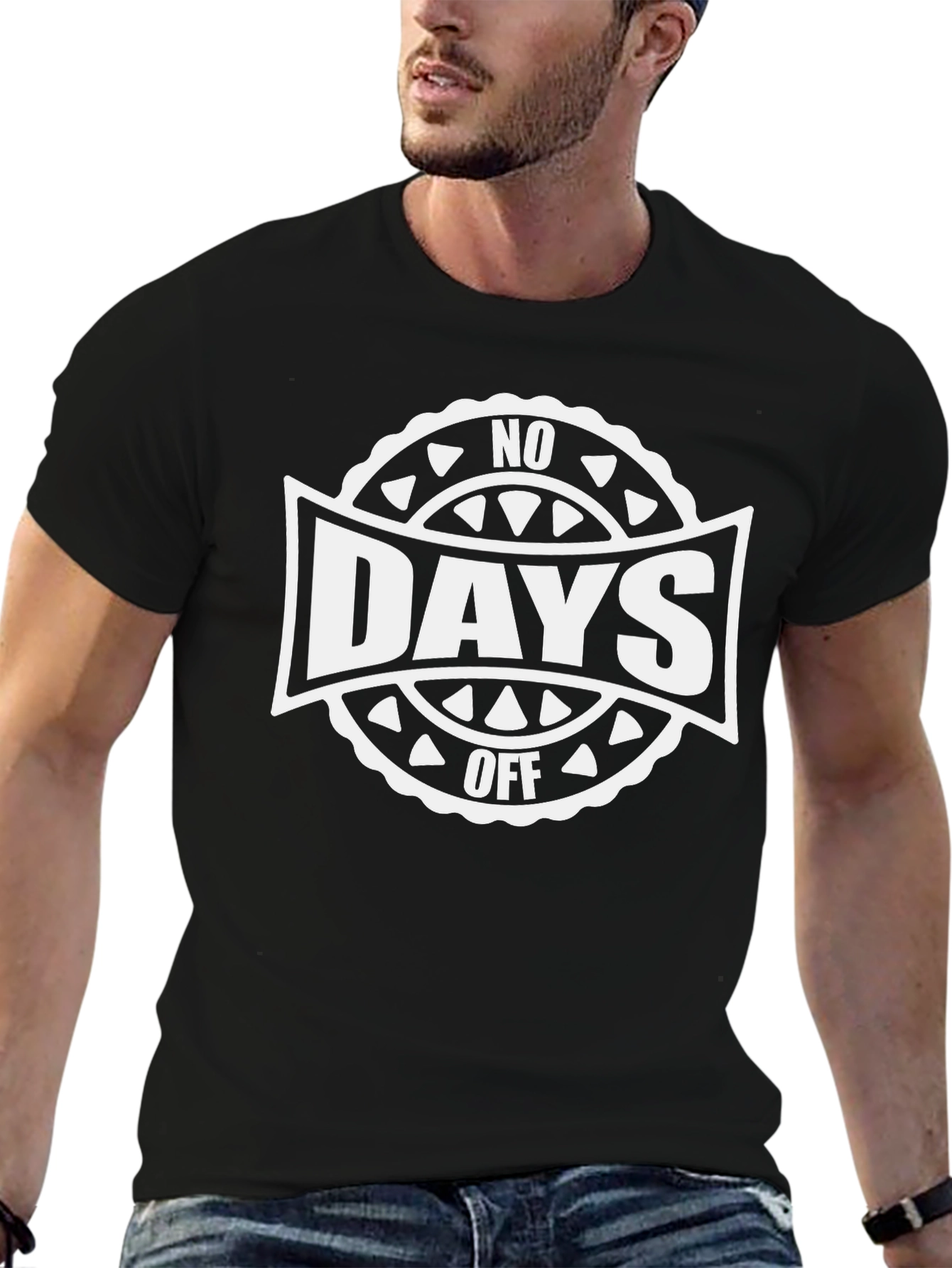 No Days Off Black Graphic Tee