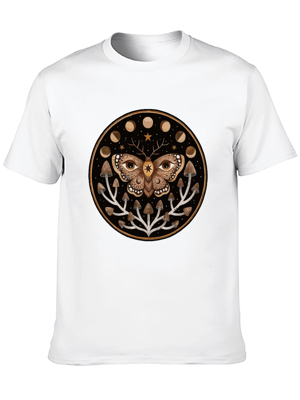 Moth and Mushroom Moon Phases Graphic Tee