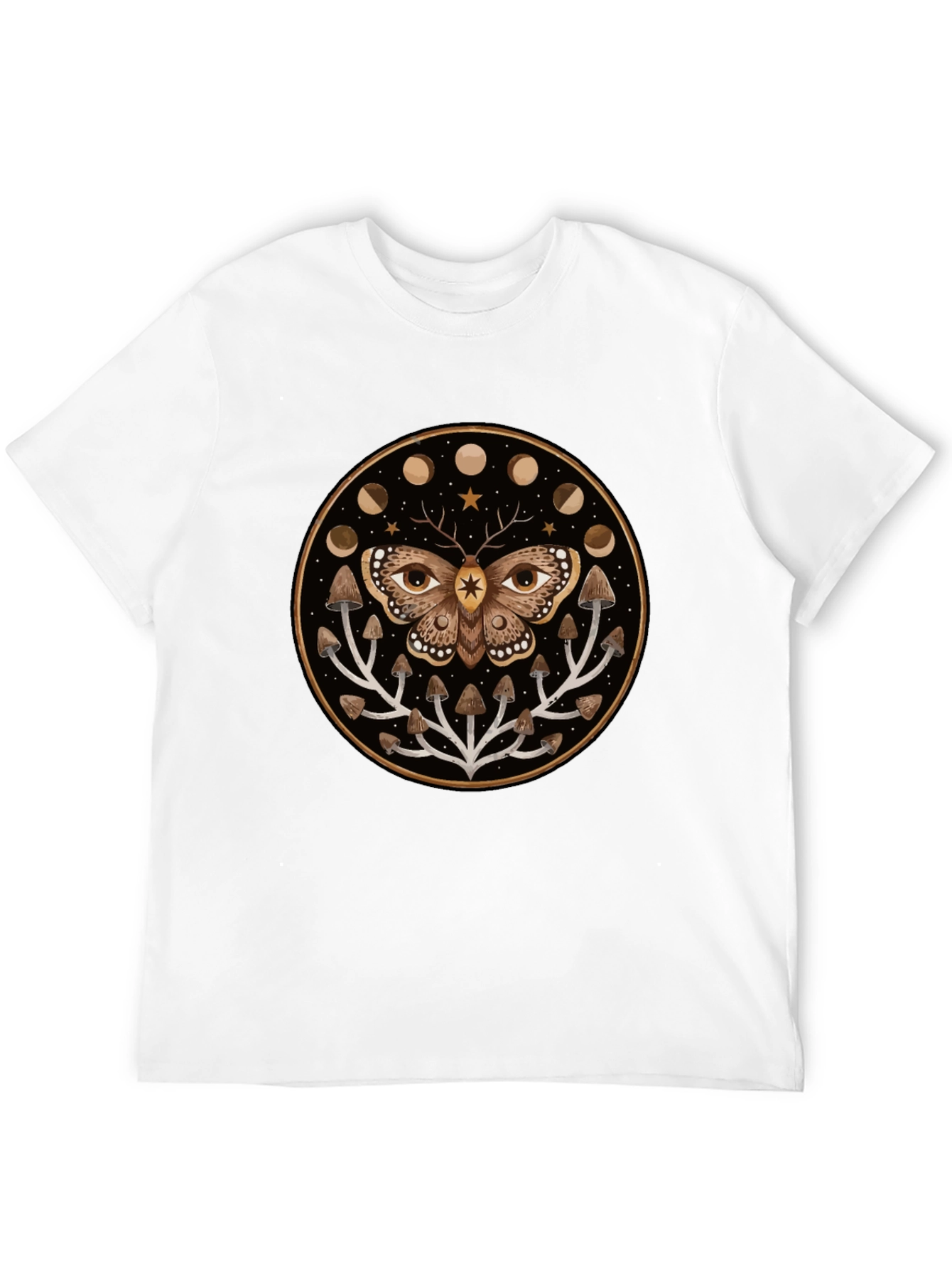 Moth and Mushroom Moon Phases Graphic Tee