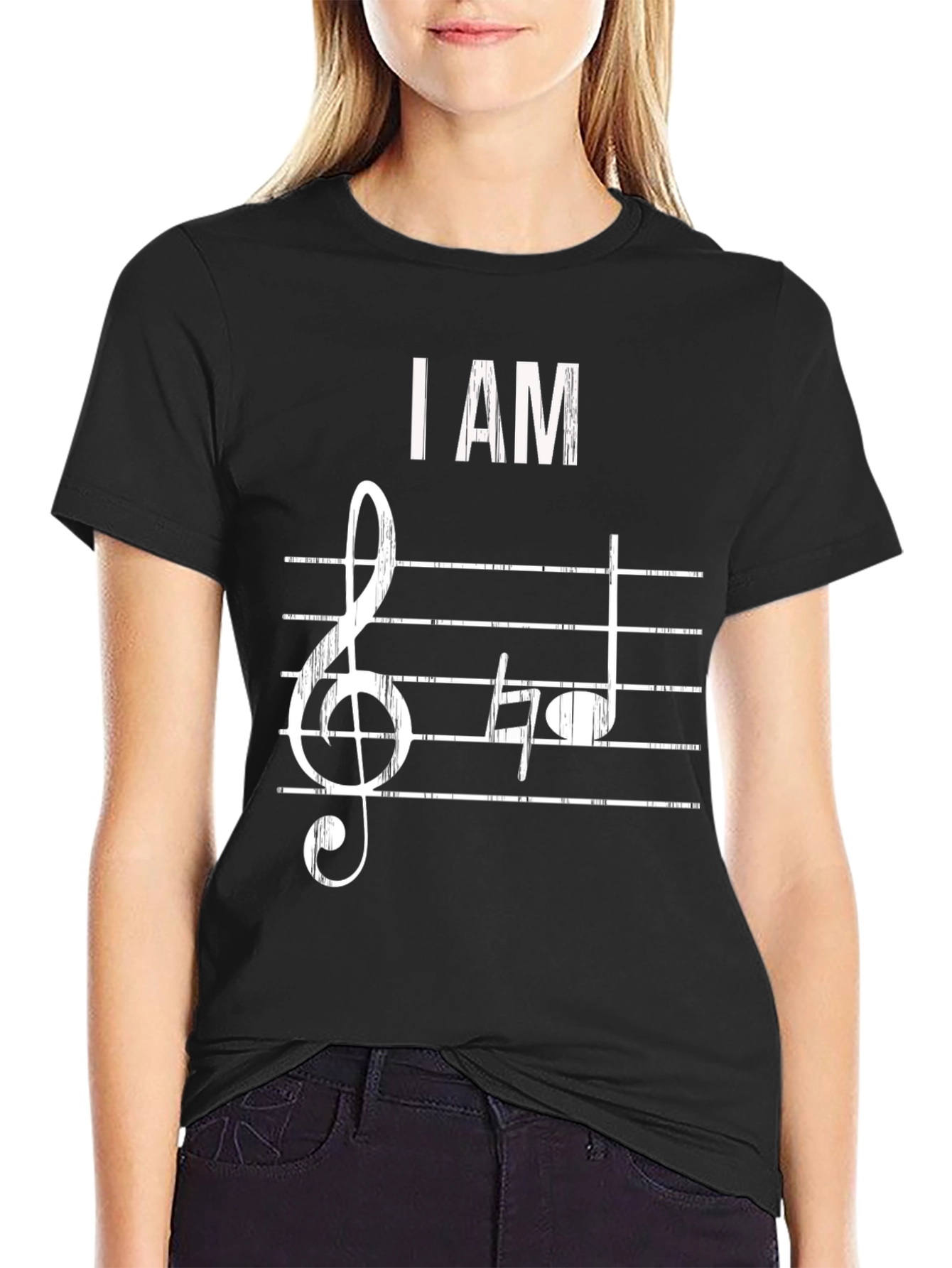 I Am Music T-Shirt - Treble Clef & Notes Design