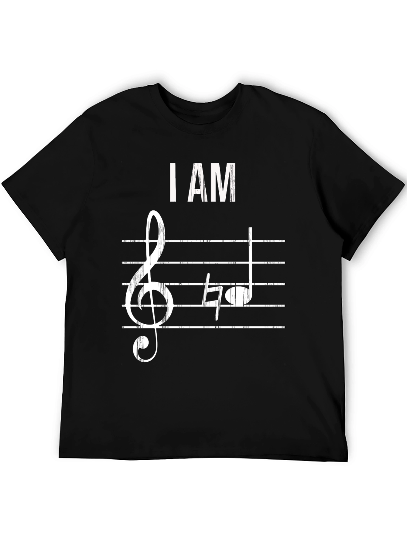 I Am Music T-Shirt - Treble Clef & Notes Design