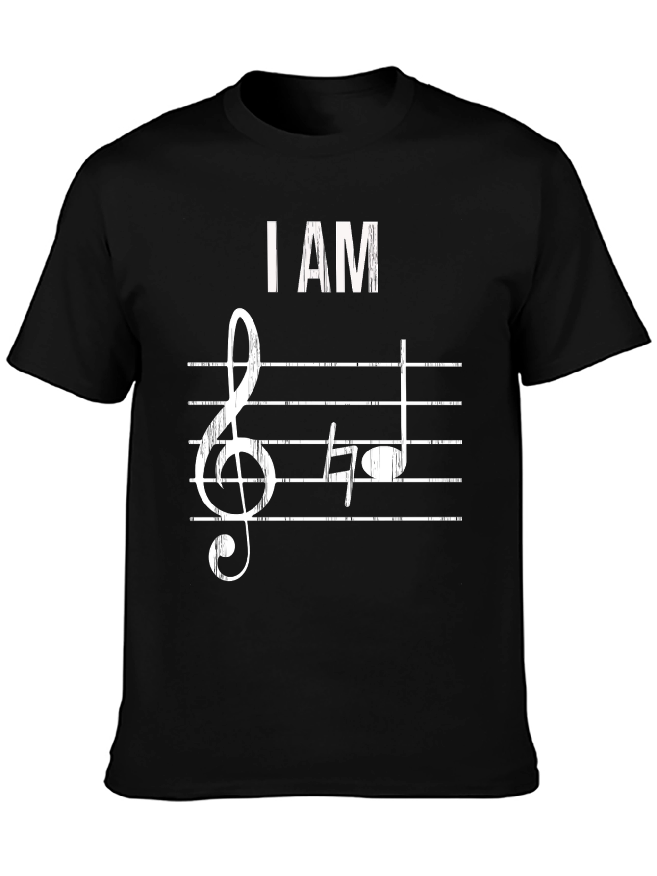 I Am Music T-Shirt - Treble Clef & Notes Design