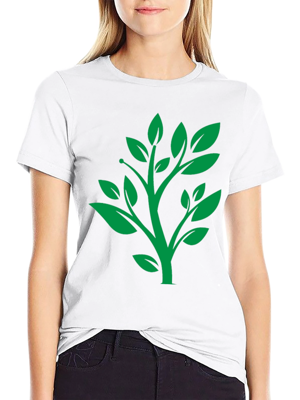 Green Tree Graphic Black T-Shirt