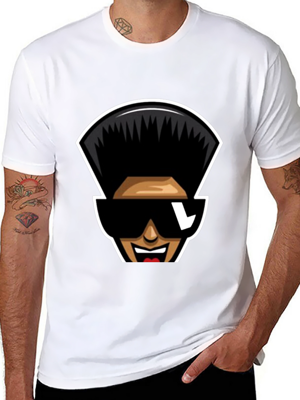 Retro Cartoon Character T-Shirt - Black
