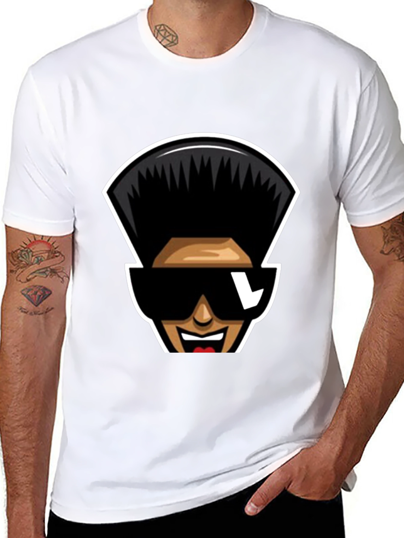 Retro Cartoon Character T-Shirt - Black