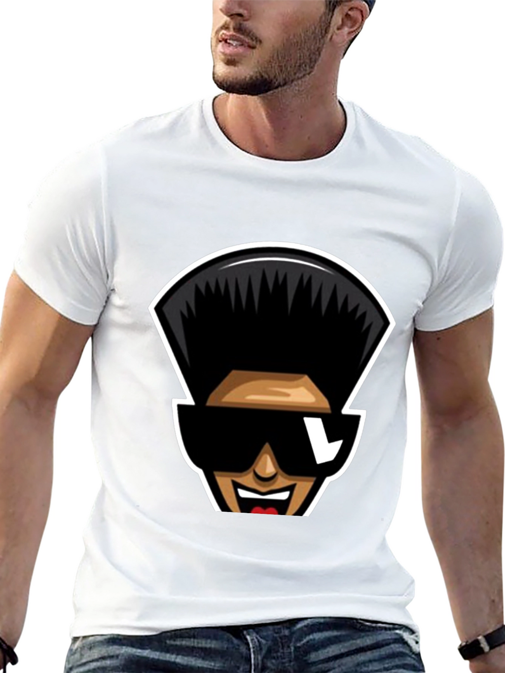 Retro Cartoon Character T-Shirt - Black
