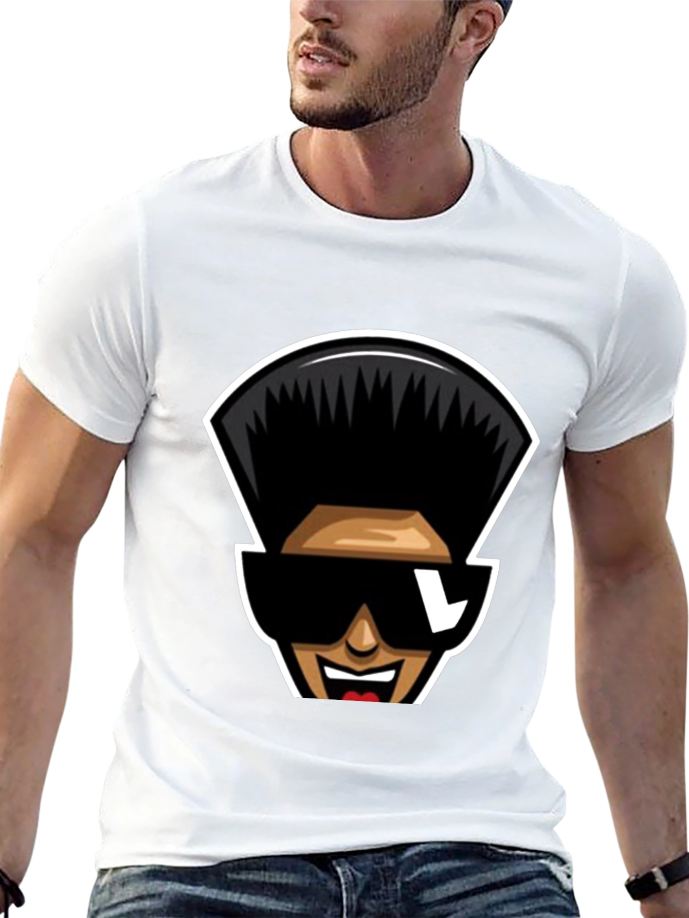 Retro Cartoon Character T-Shirt - Black