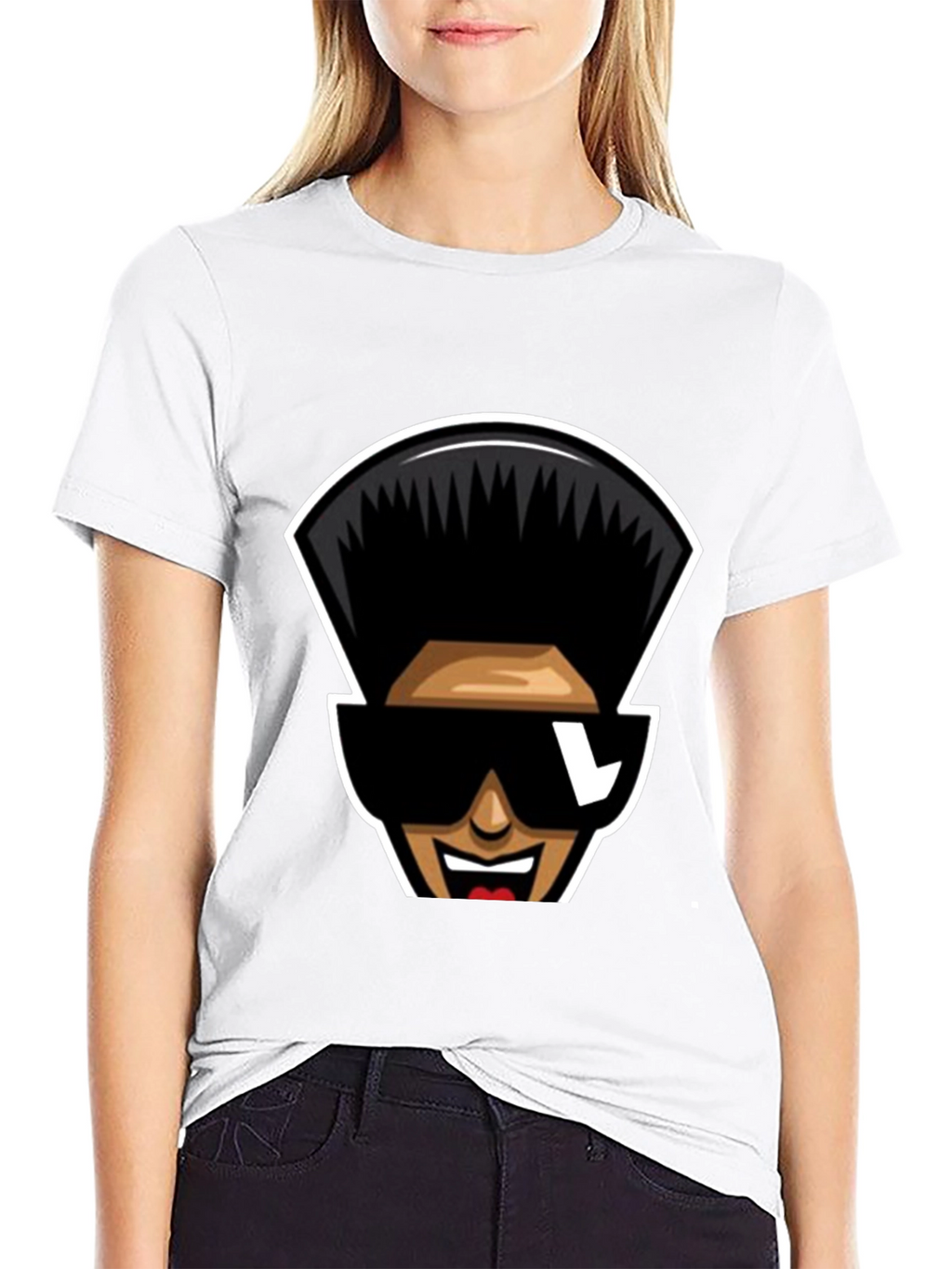Retro Cartoon Character T-Shirt - Black