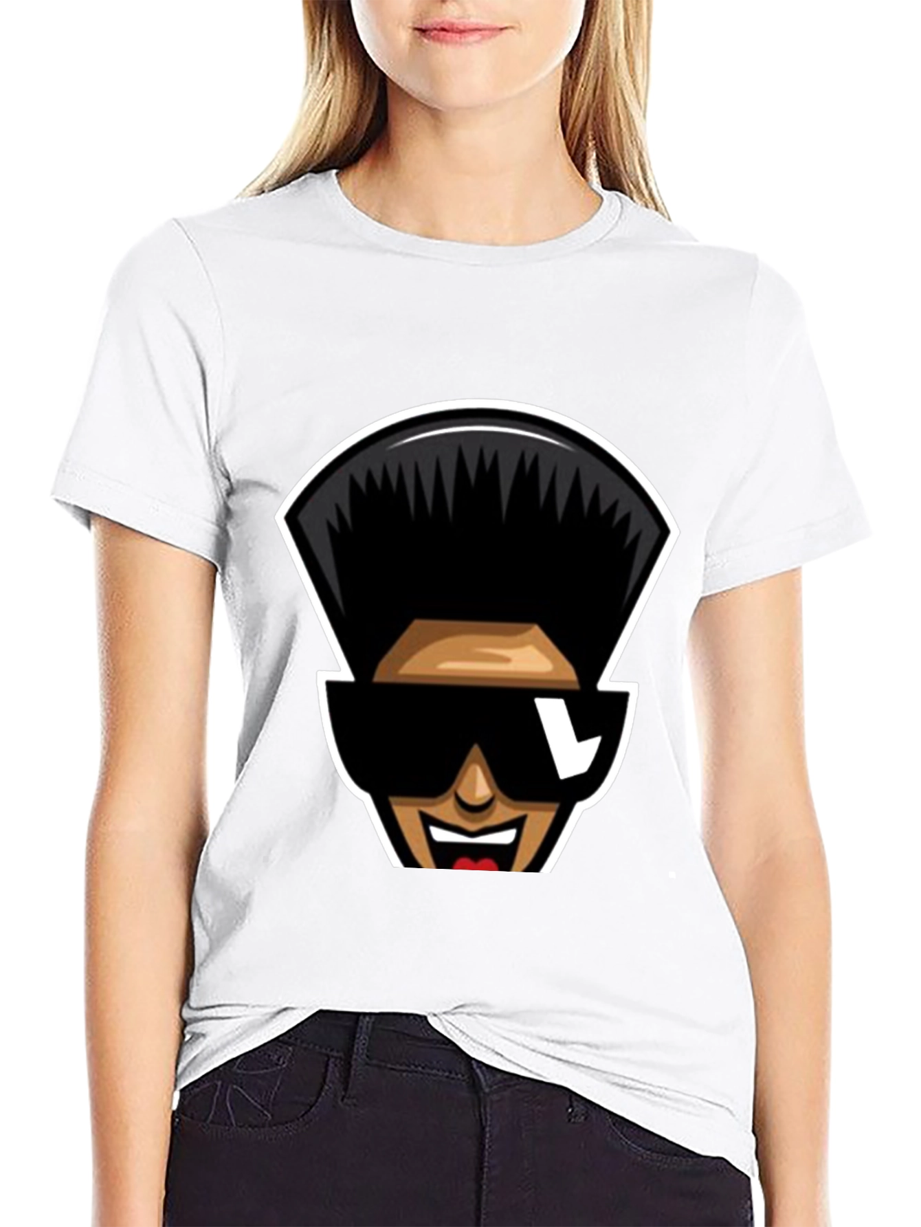 Retro Cartoon Character T-Shirt - Black